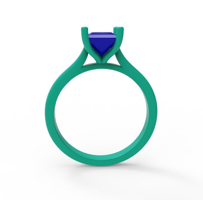 Solitaire Engagement Ring 02 3D print model_4