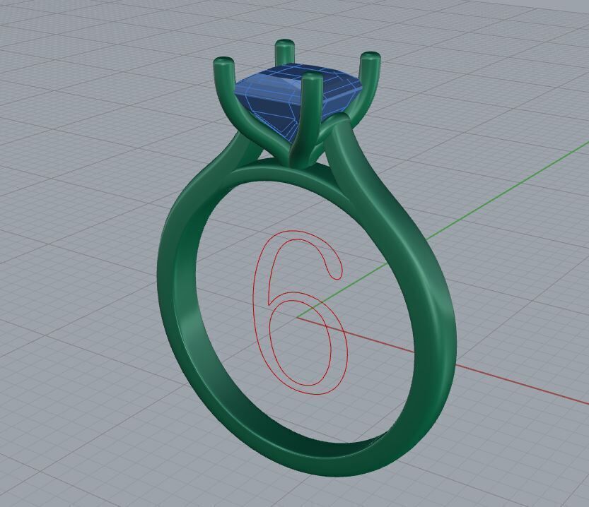 Solitaire Engagement Ring 02 3D print model_2