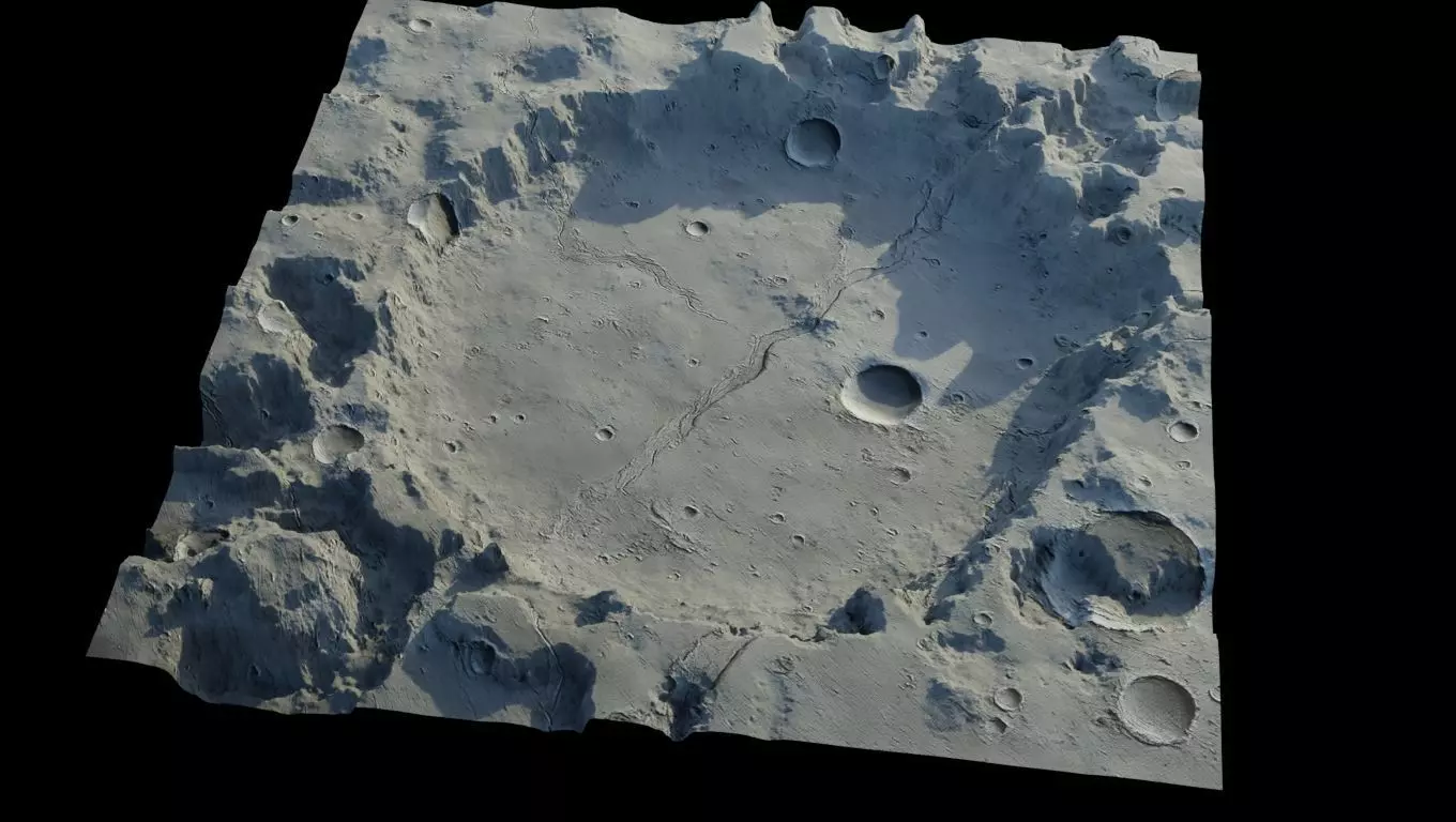 Landscape crater Low-poly 3D model