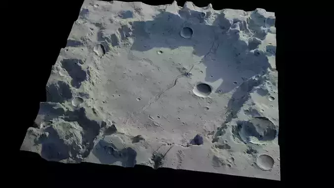 Landscape crater Low-poly 3D model