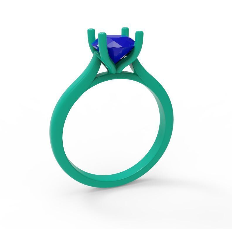 Solitaire Engagement Ring 04 3D print model_2