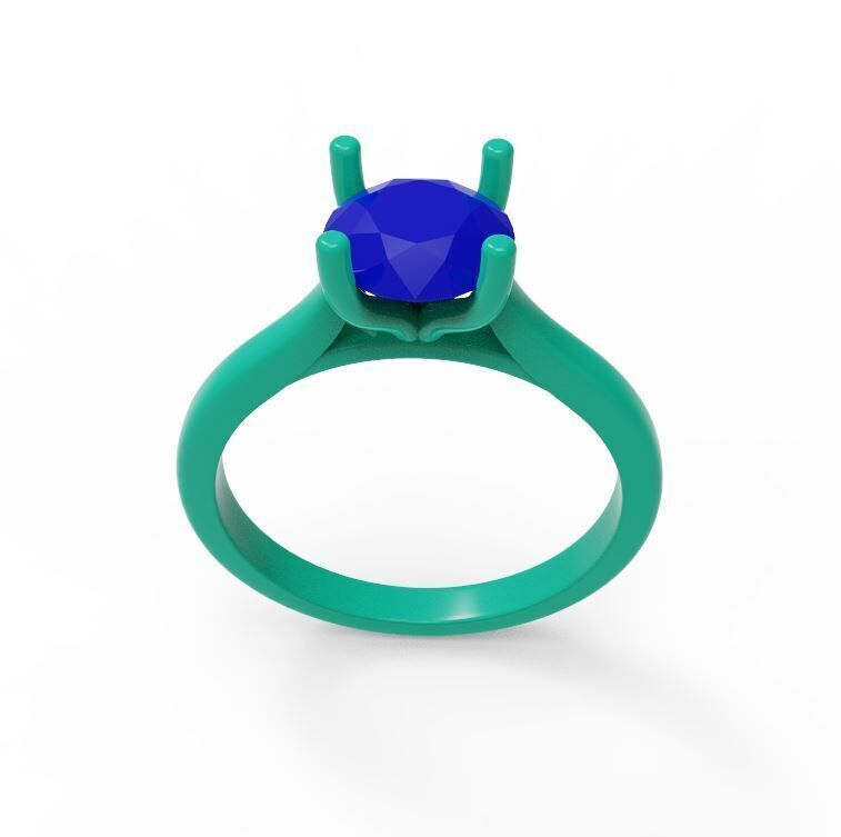 Solitaire Engagement Ring 04 3D print model_5