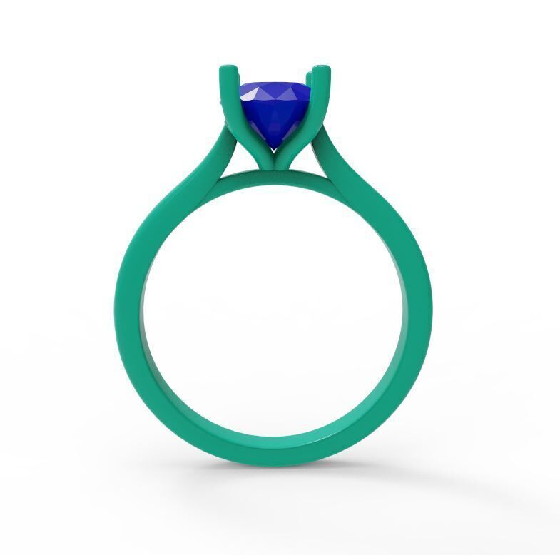 Solitaire Engagement Ring 04 3D print model_3