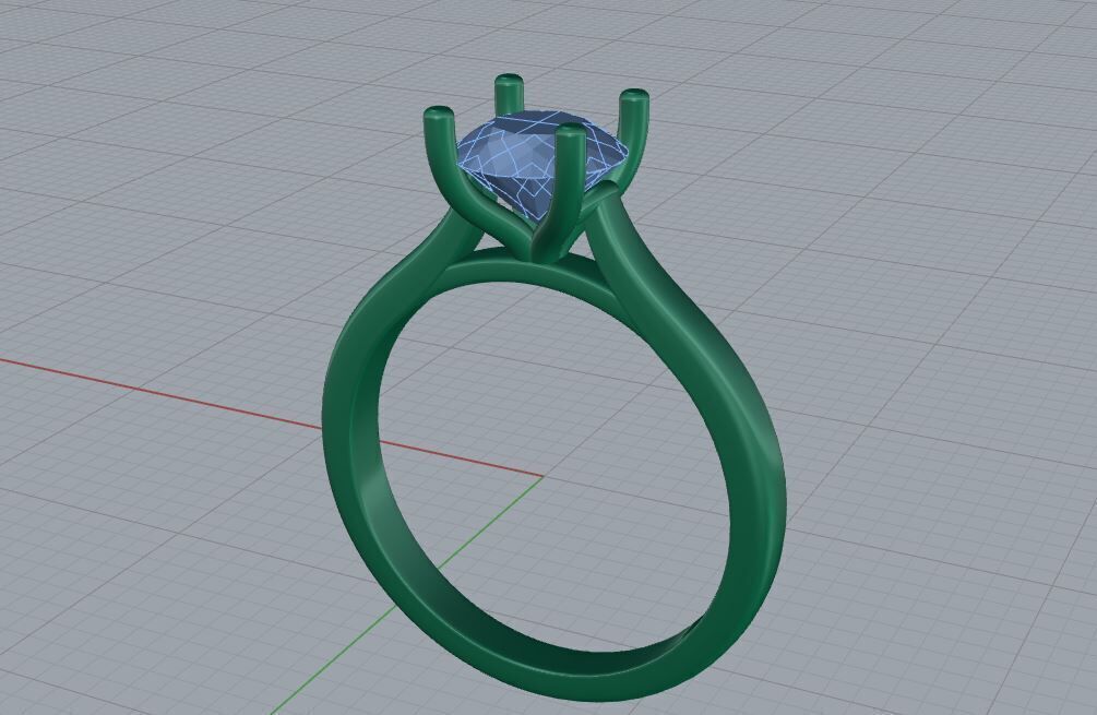 Solitaire Engagement Ring 04 3D print model_4
