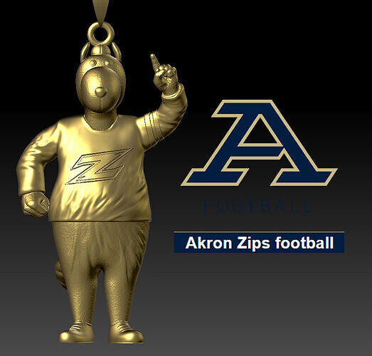 NCAA - Necklaces AKRON ZIPS FOOTBALL - Hanging Figurine  3D print model