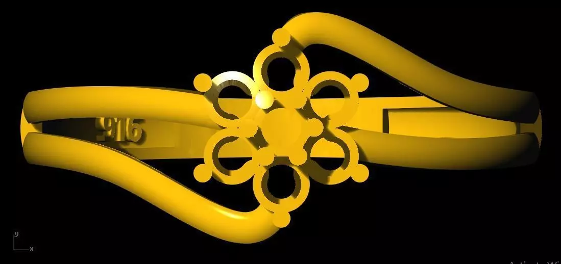 cluster ring 3dm file 3D print model_0