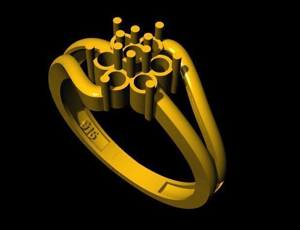 cluster ring 3dm file 3D print model_1