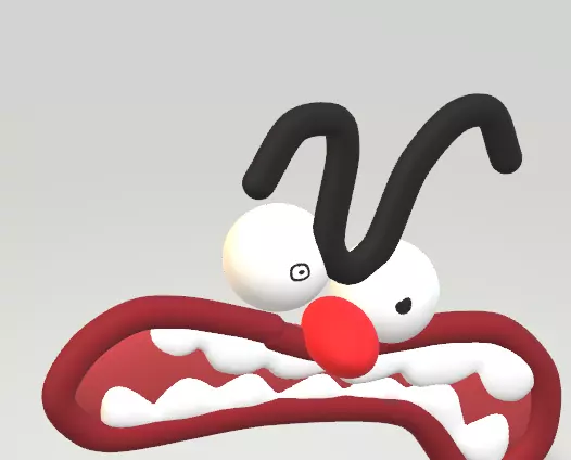 a VERY angry face 3D model_0