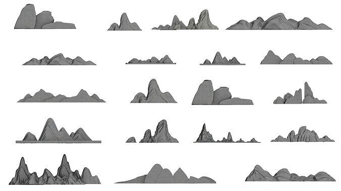 rockery design Low-poly 3D model