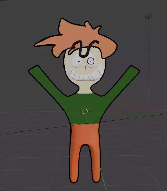 3D cel shading Example Character Low-poly 3D model