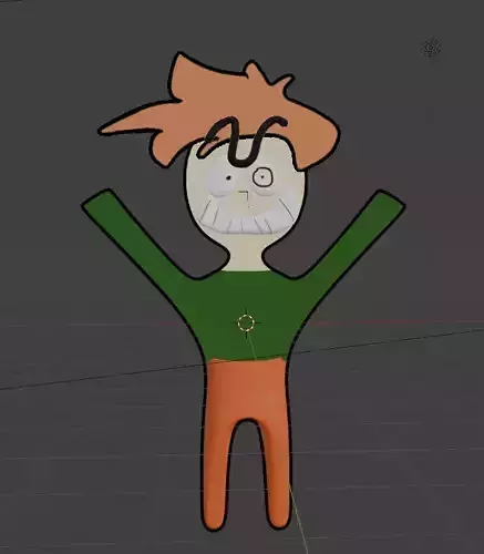 3D cel shading Example Character Low-poly 3D model