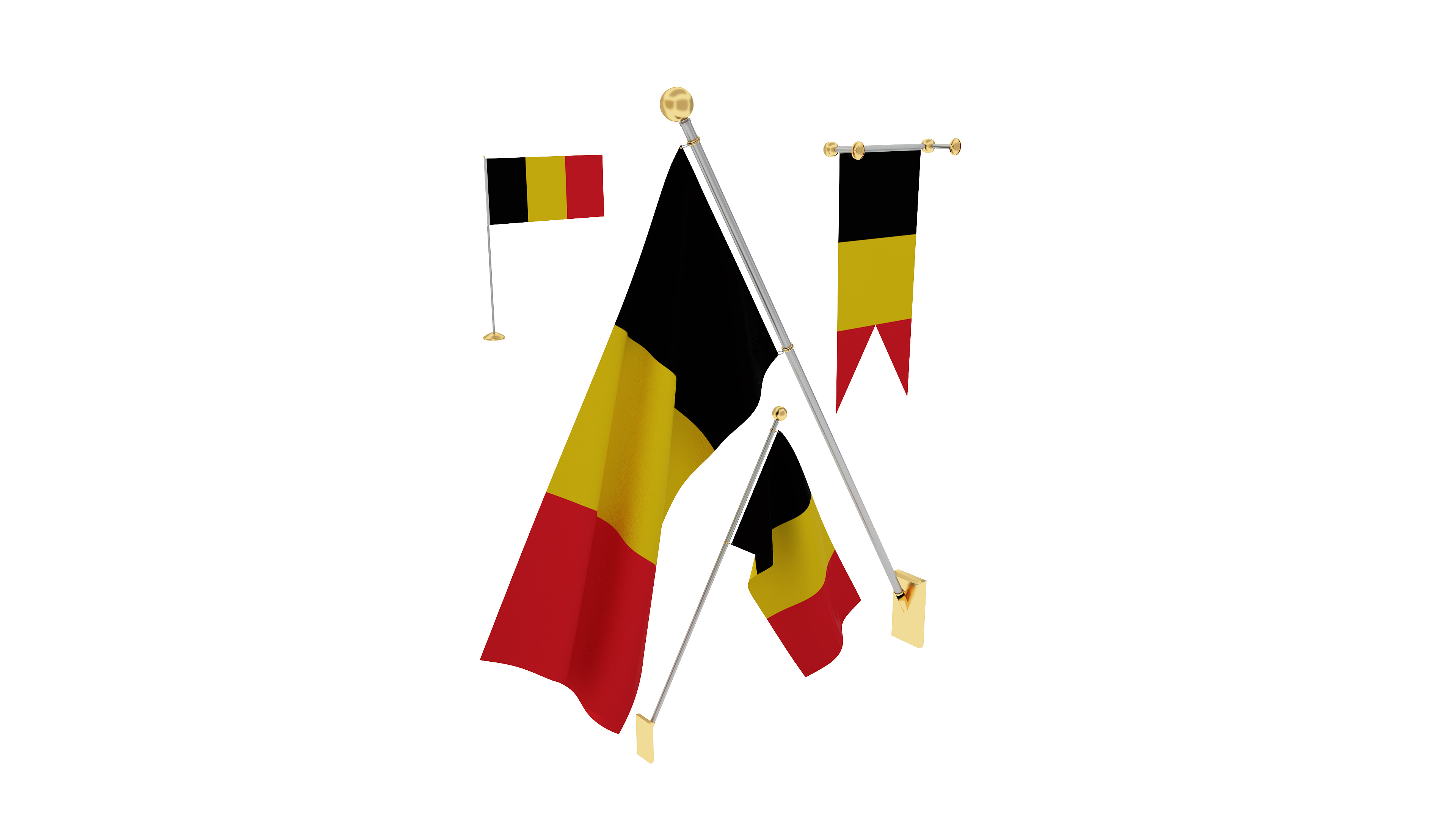 Flags of Belgium 3D model_2