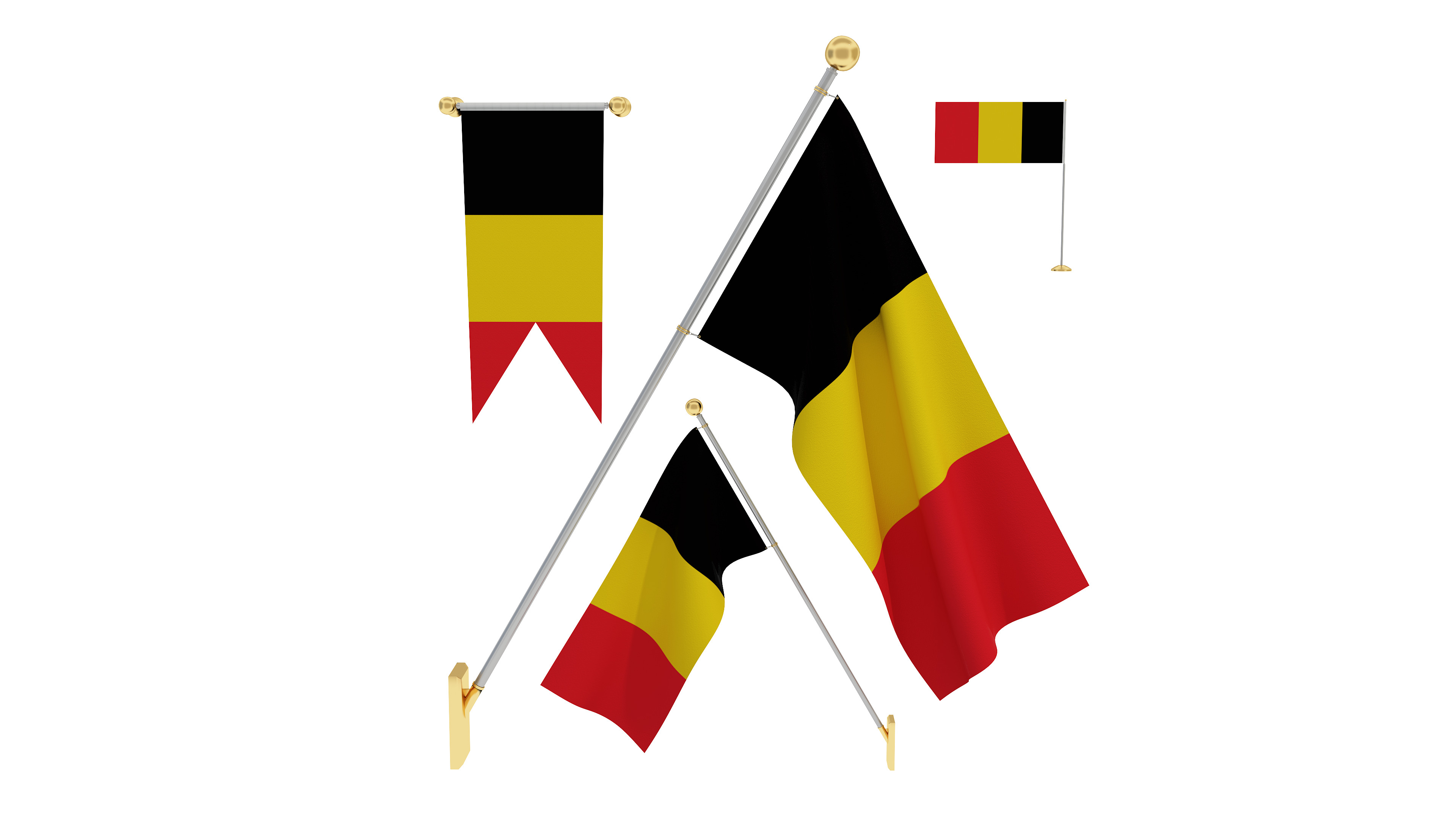 Flags of Belgium 3D model_4