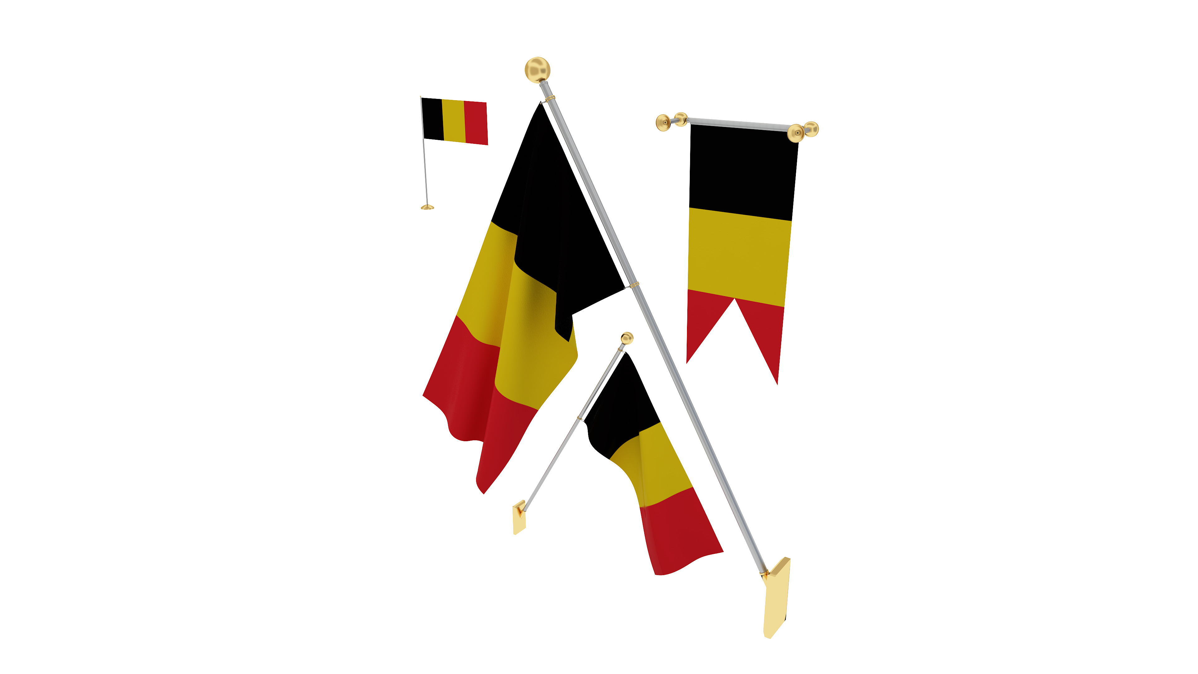 Flags of Belgium 3D model_1