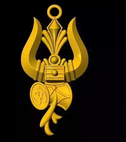 trishul pendant 3dm file