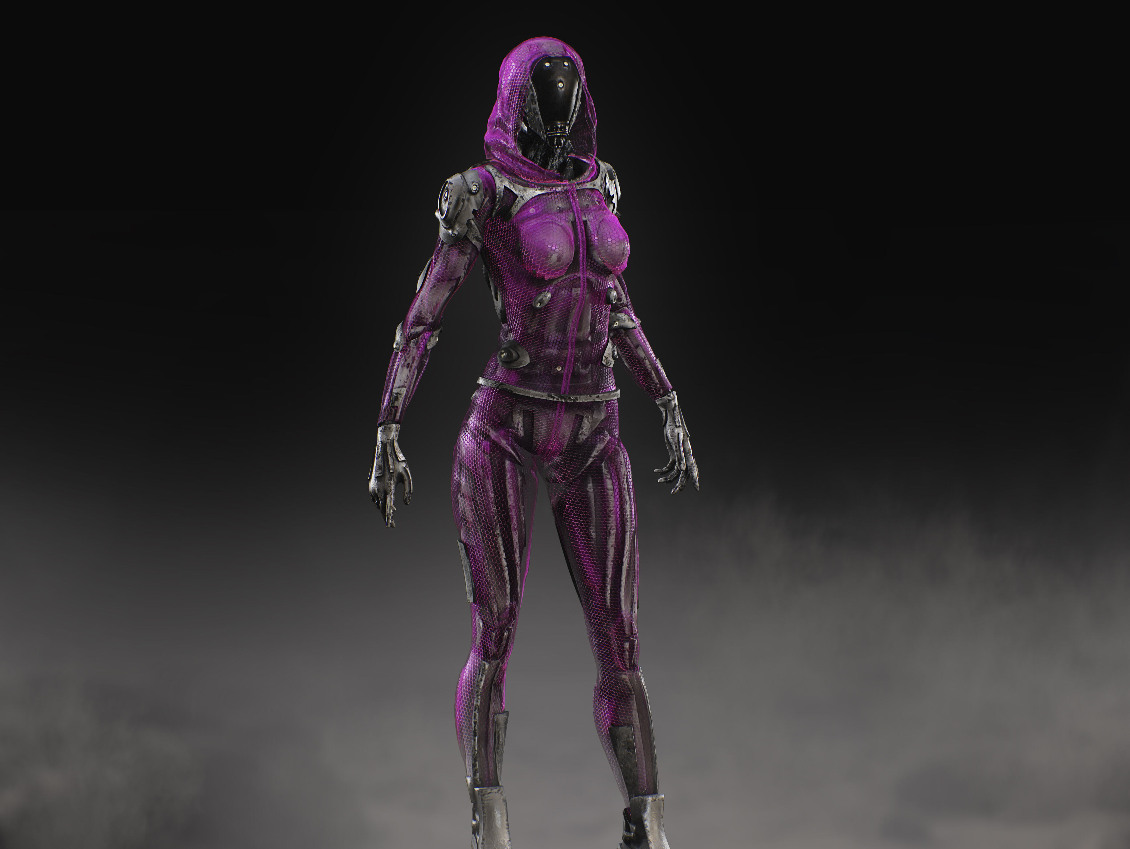 Sci Fi Robot Aurora Low-poly 3D model_10