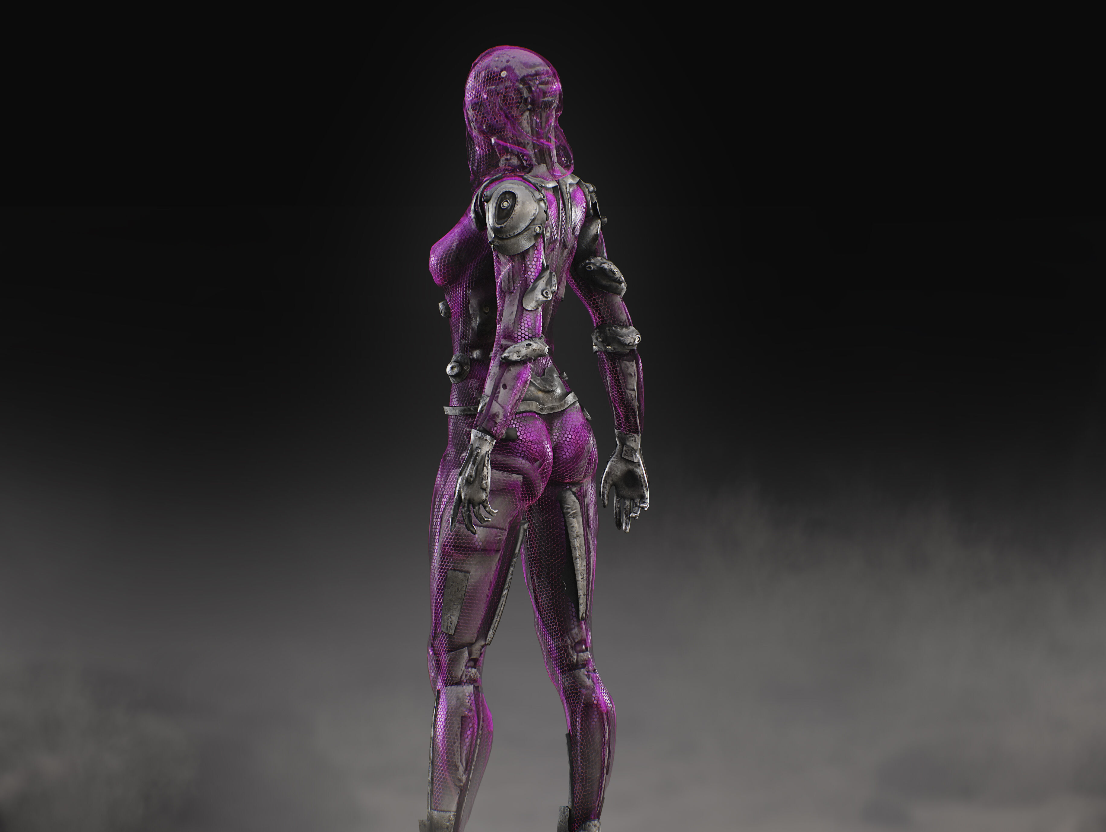 Sci Fi Robot Aurora Low-poly 3D model_7