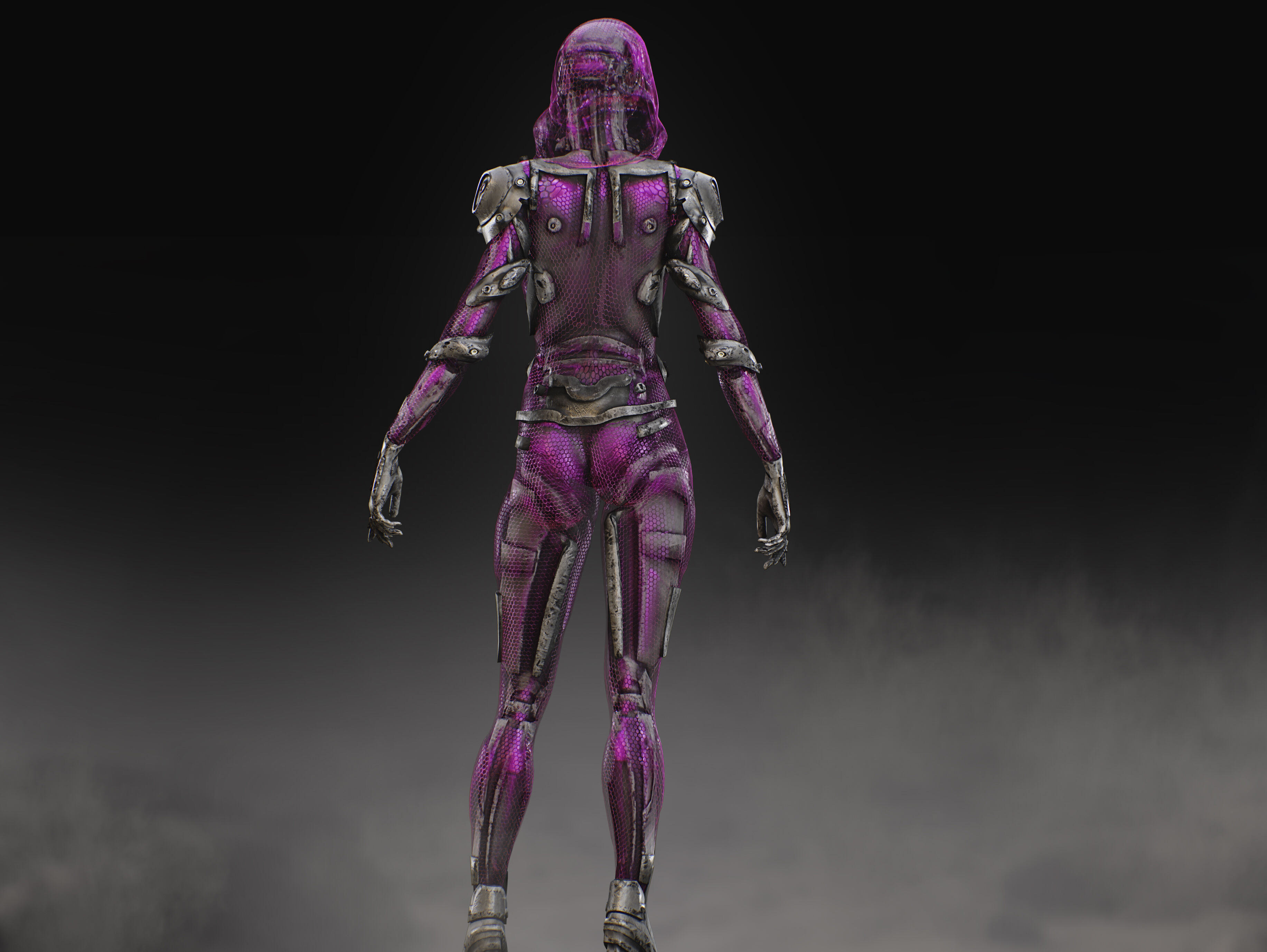 Sci Fi Robot Aurora Low-poly 3D model_5