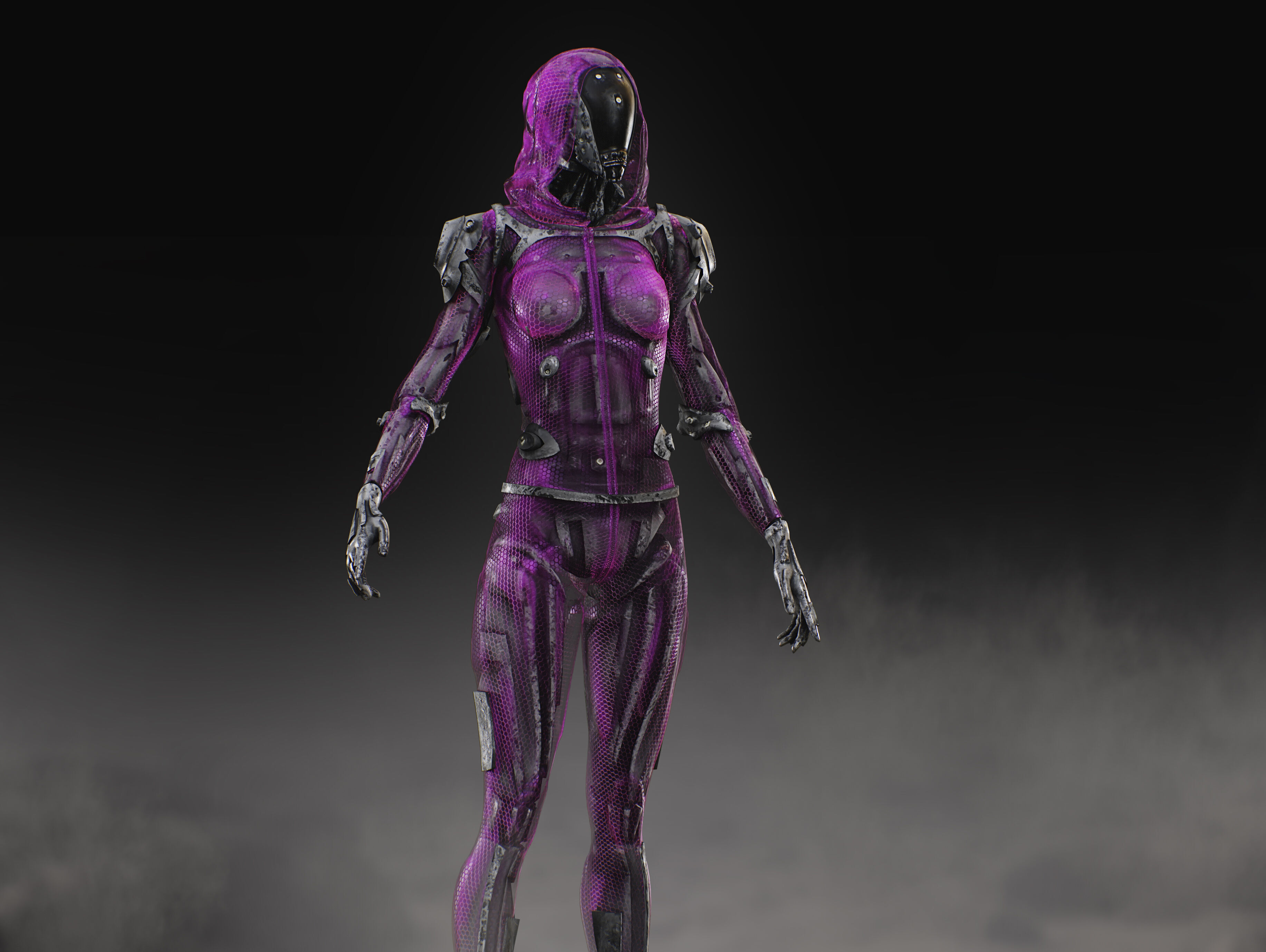 Sci Fi Robot Aurora Low-poly 3D model_3