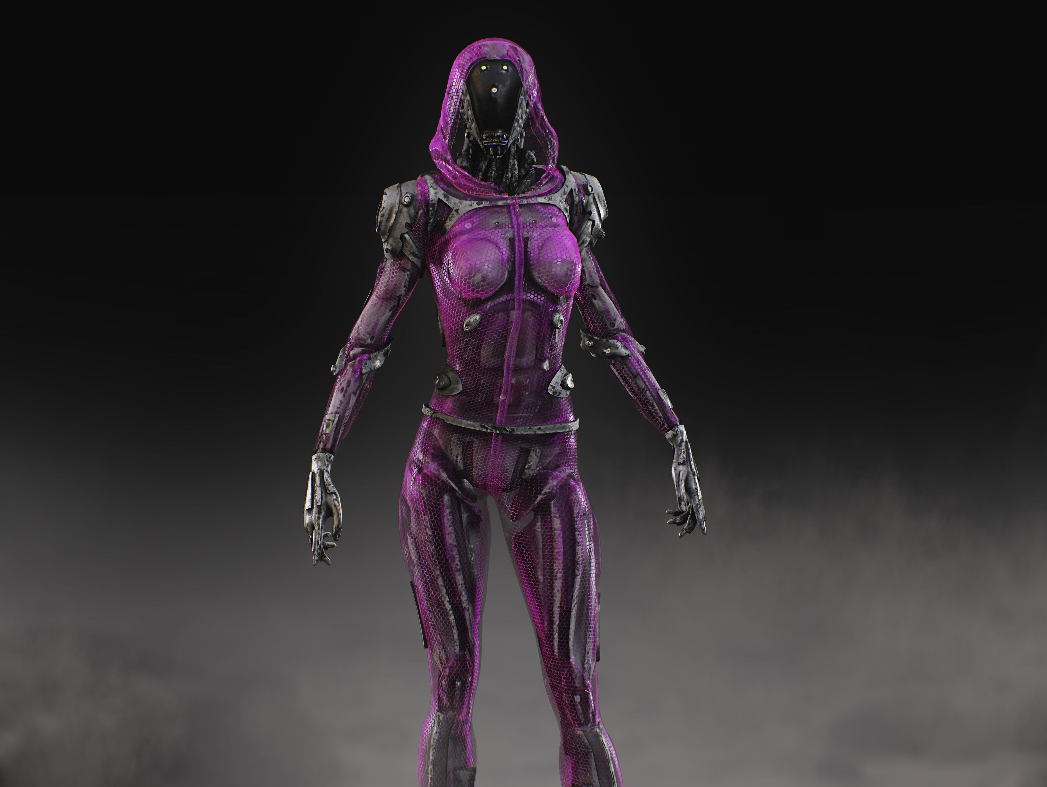 Sci Fi Robot Aurora Low-poly 3D model_2