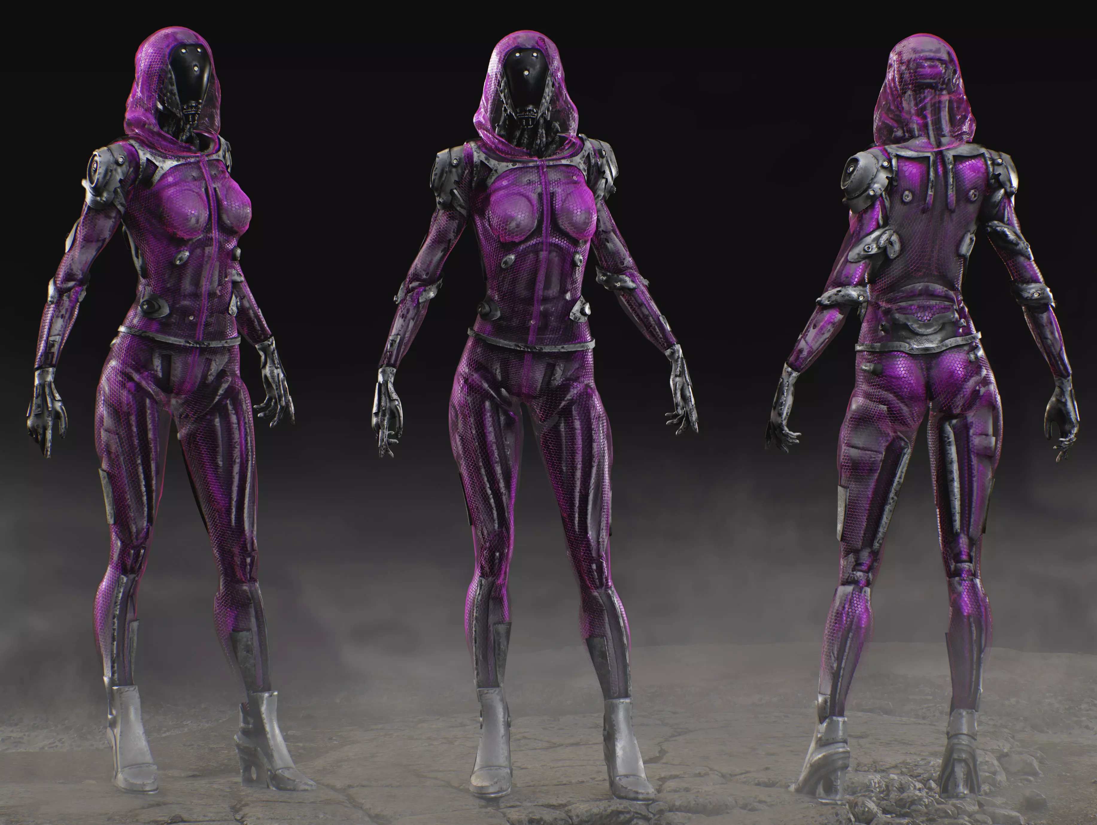 Sci Fi Robot Aurora Low-poly 3D model_0