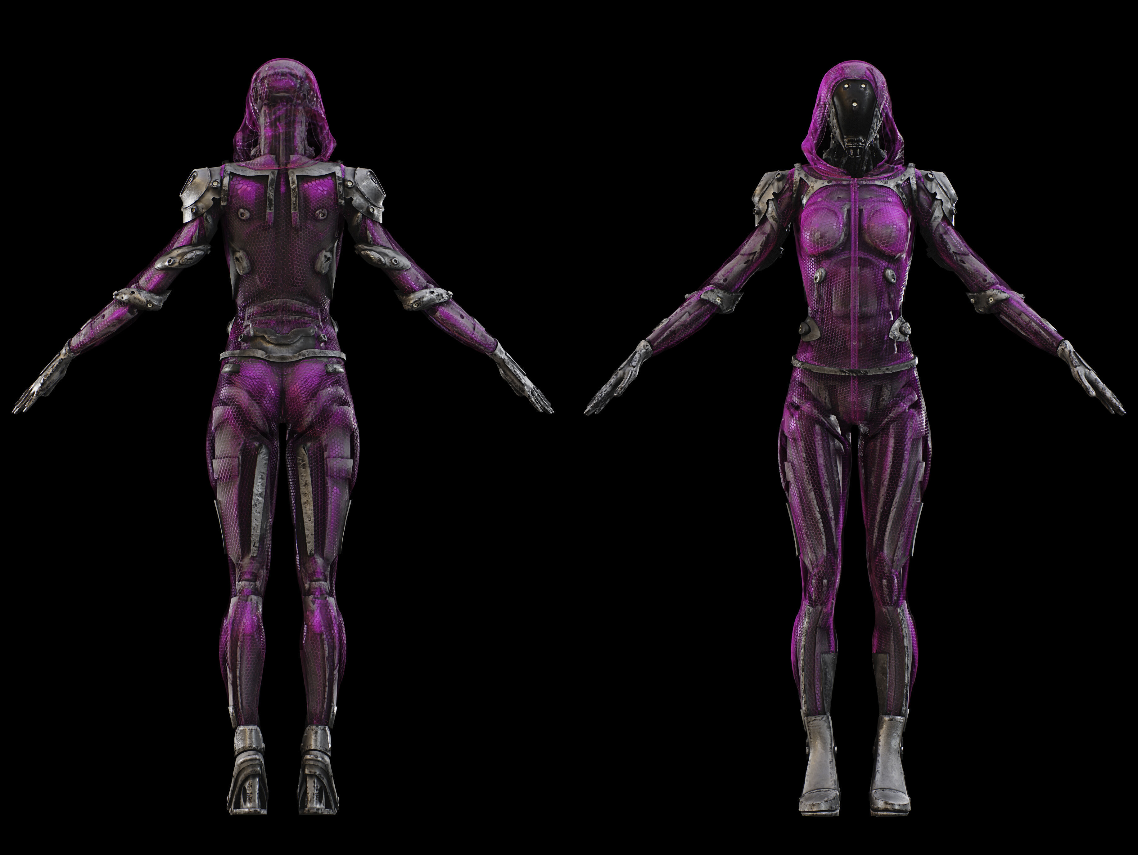 Sci Fi Robot Aurora Low-poly 3D model_11