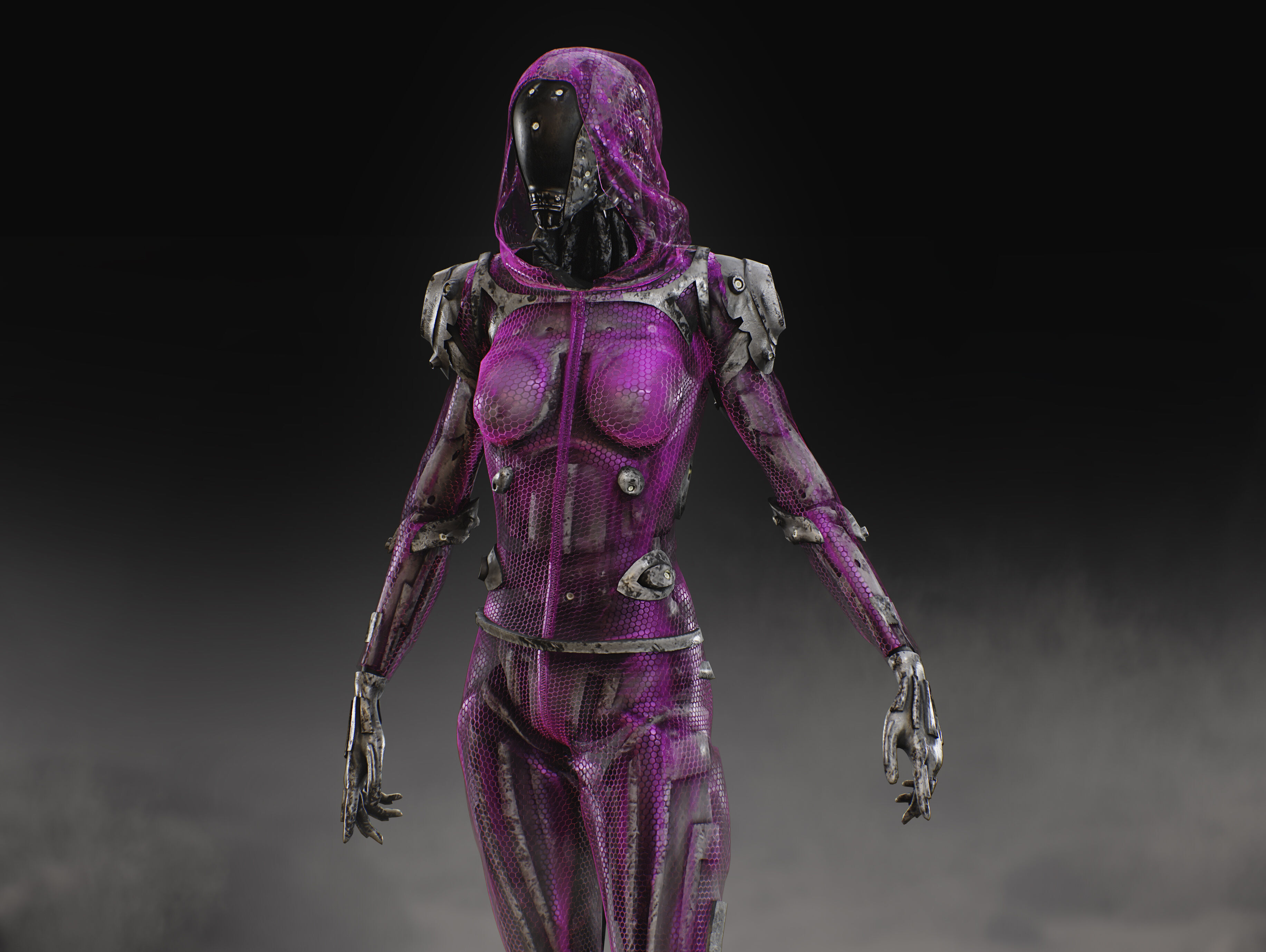 Sci Fi Robot Aurora Low-poly 3D model_4