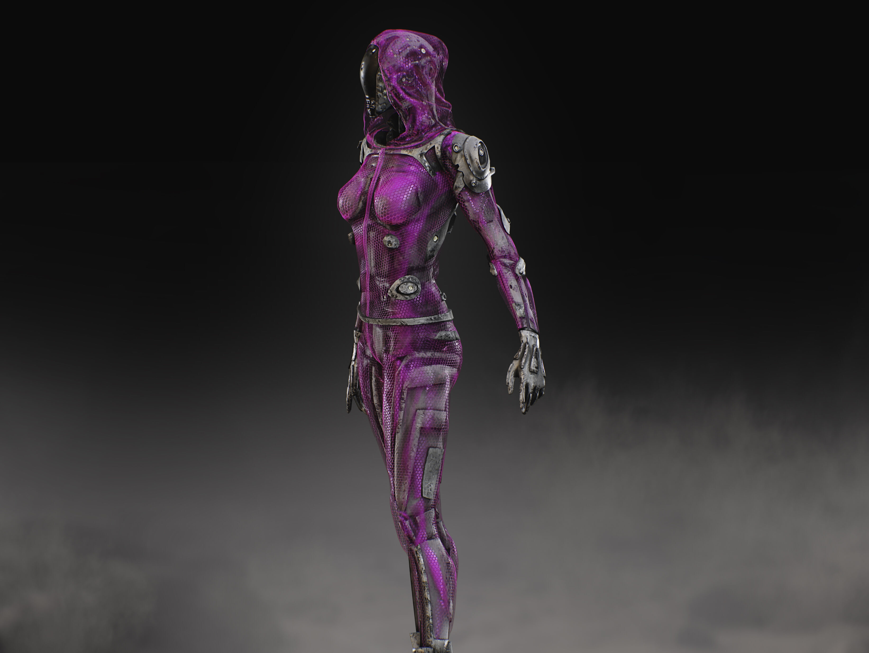 Sci Fi Robot Aurora Low-poly 3D model_6