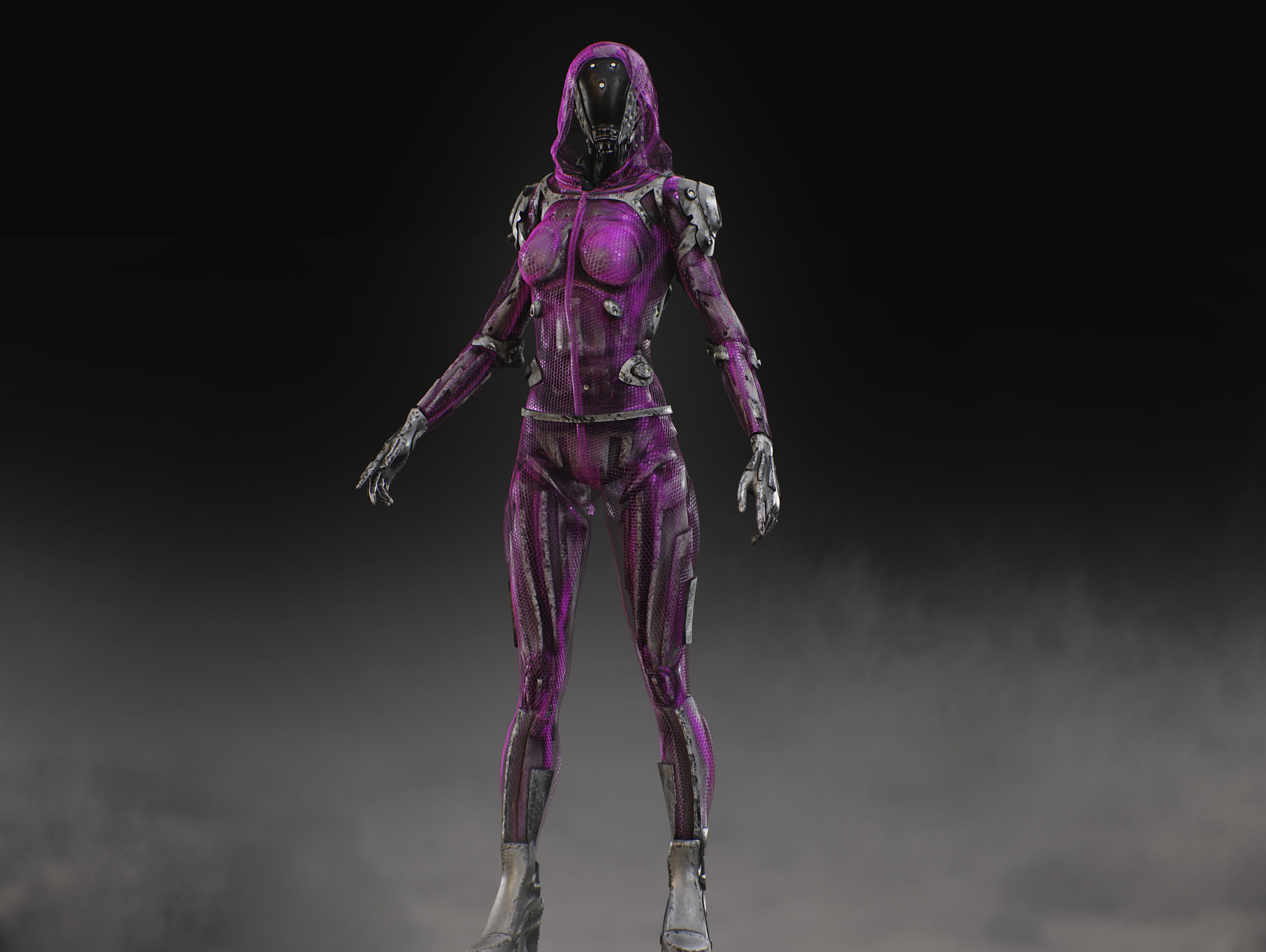 Sci Fi Robot Aurora Low-poly 3D model_8