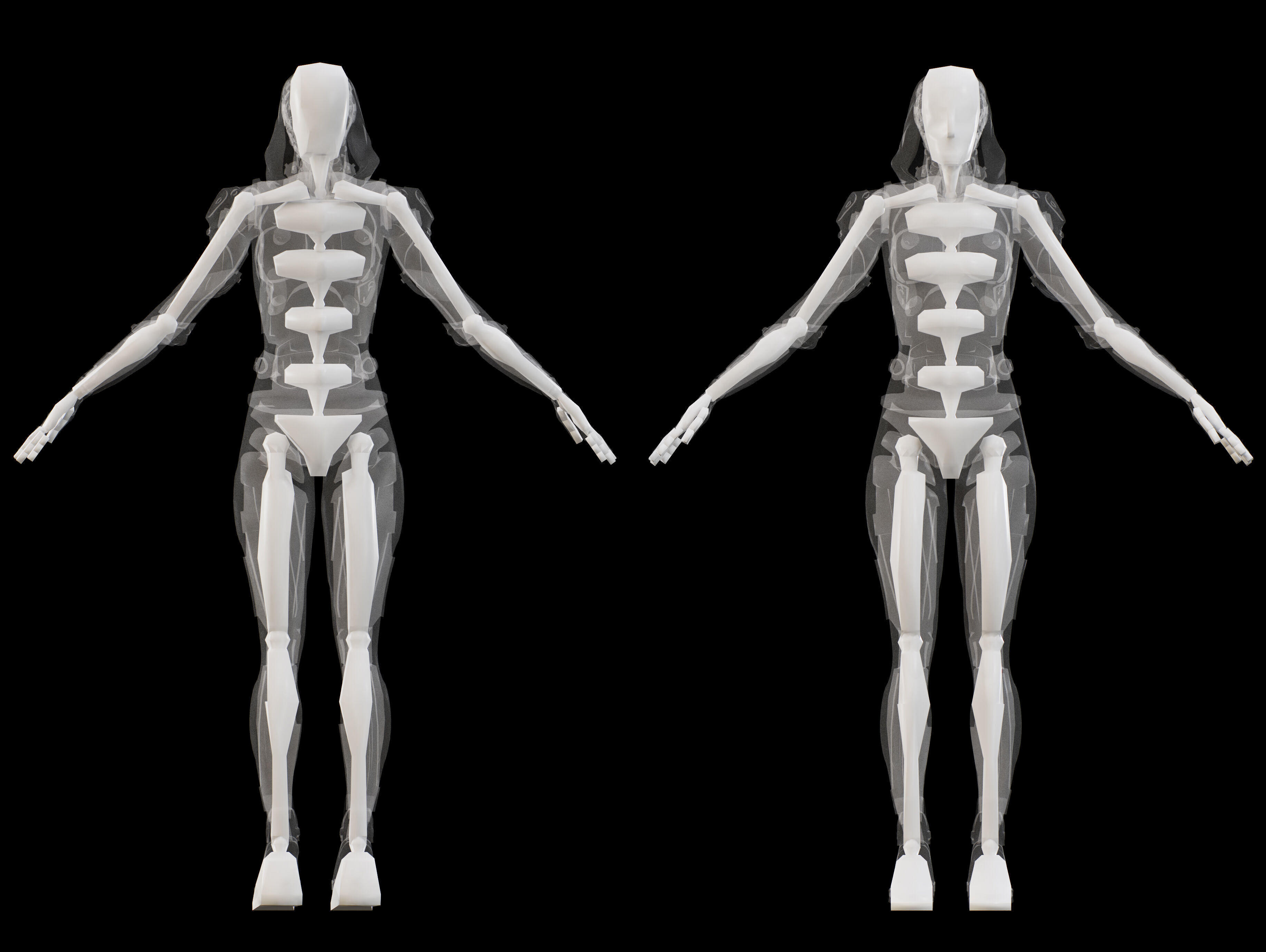 Sci Fi Robot Aurora Low-poly 3D model_13