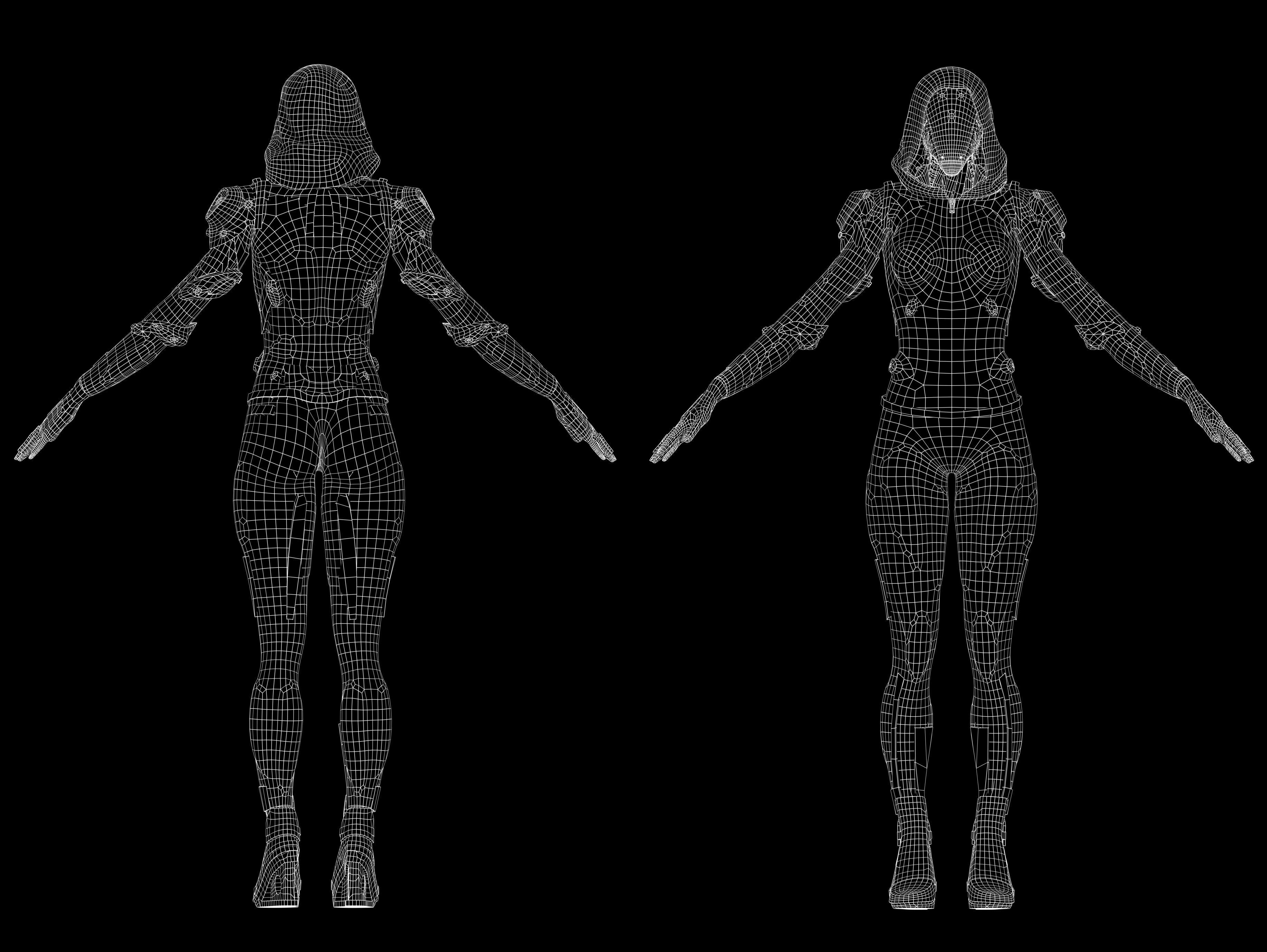 Sci Fi Robot Aurora Low-poly 3D model_12