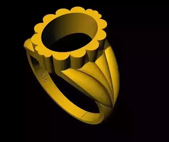 oval stone ring 3dm file