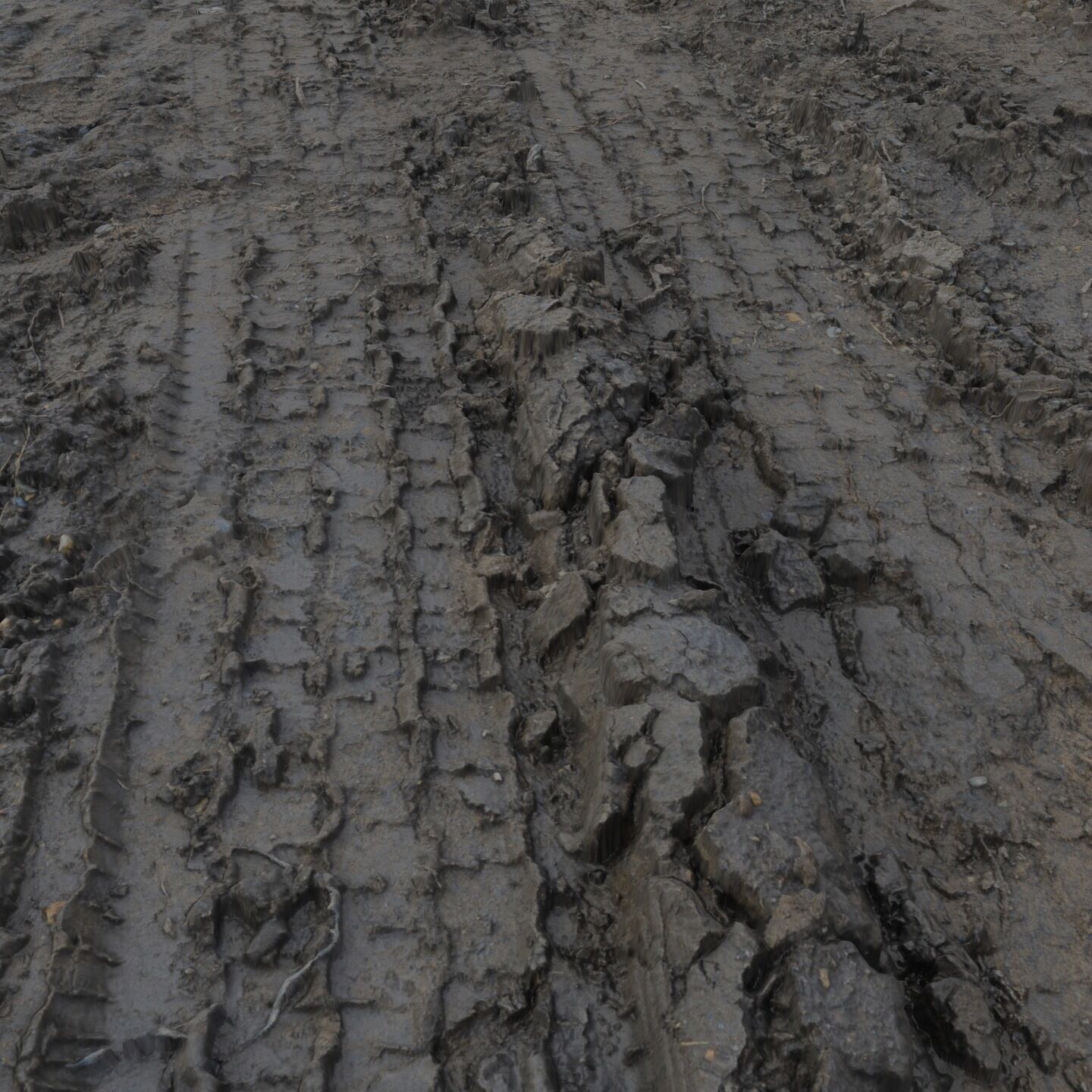 Wet Mud Material 03 Low-poly 3D model_8