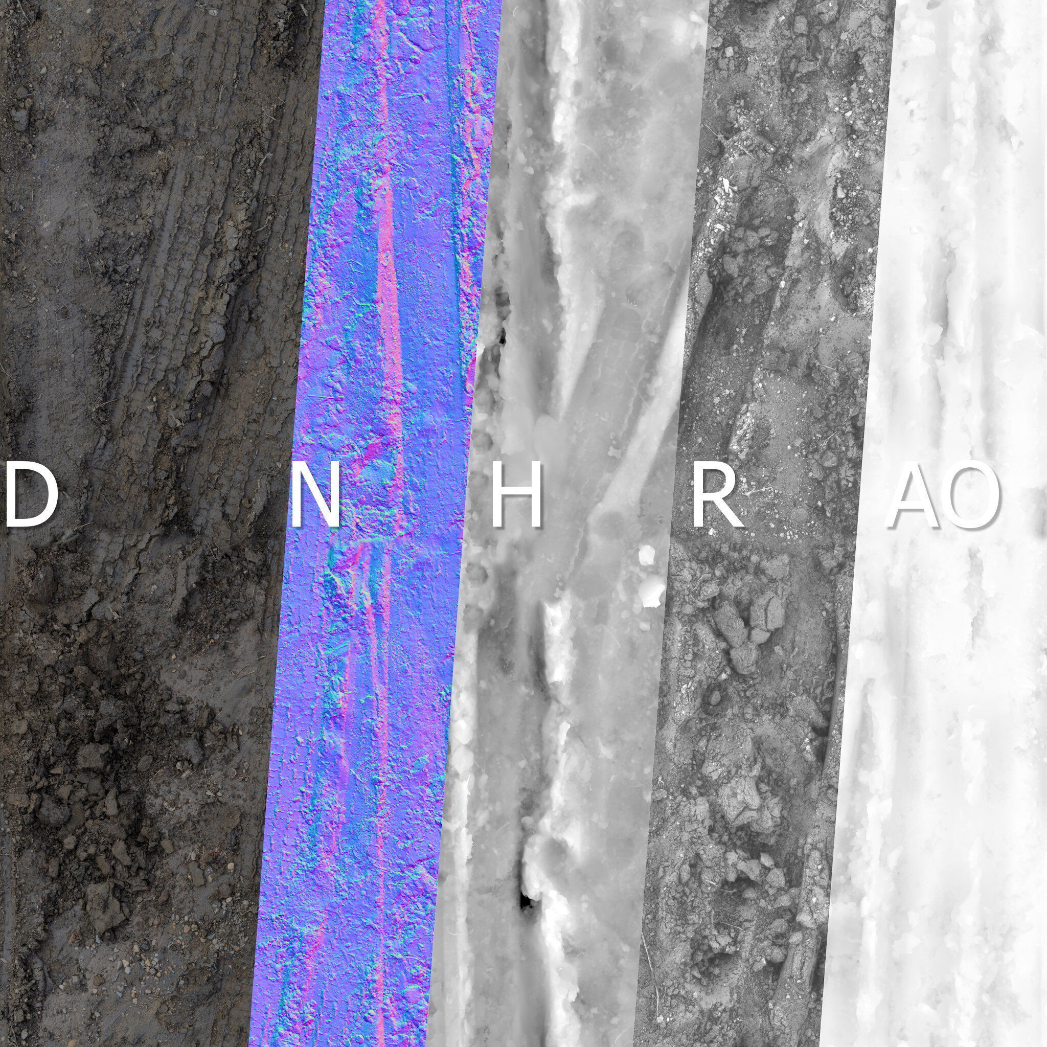 Wet mud material with puddles 04 Low-poly 3D model_10