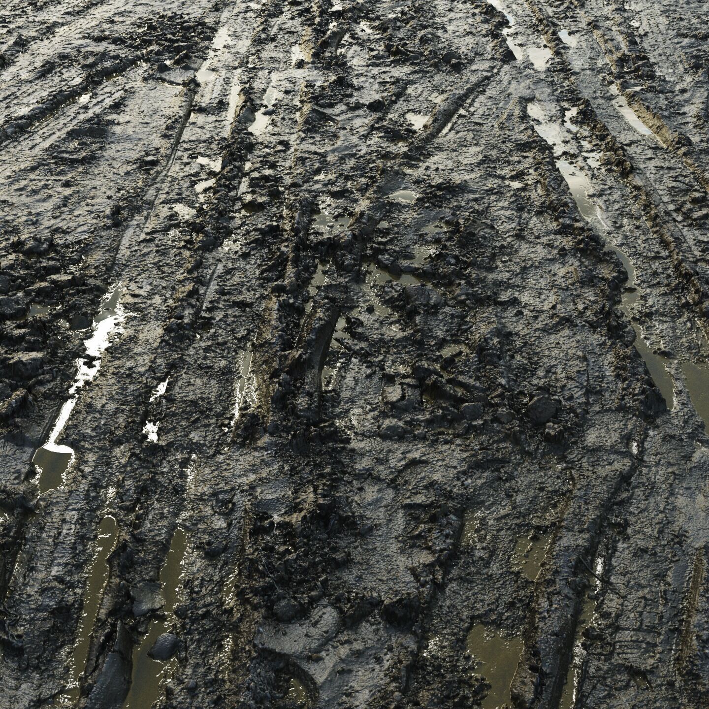 Wet mud material with puddles 04 Low-poly 3D model_5
