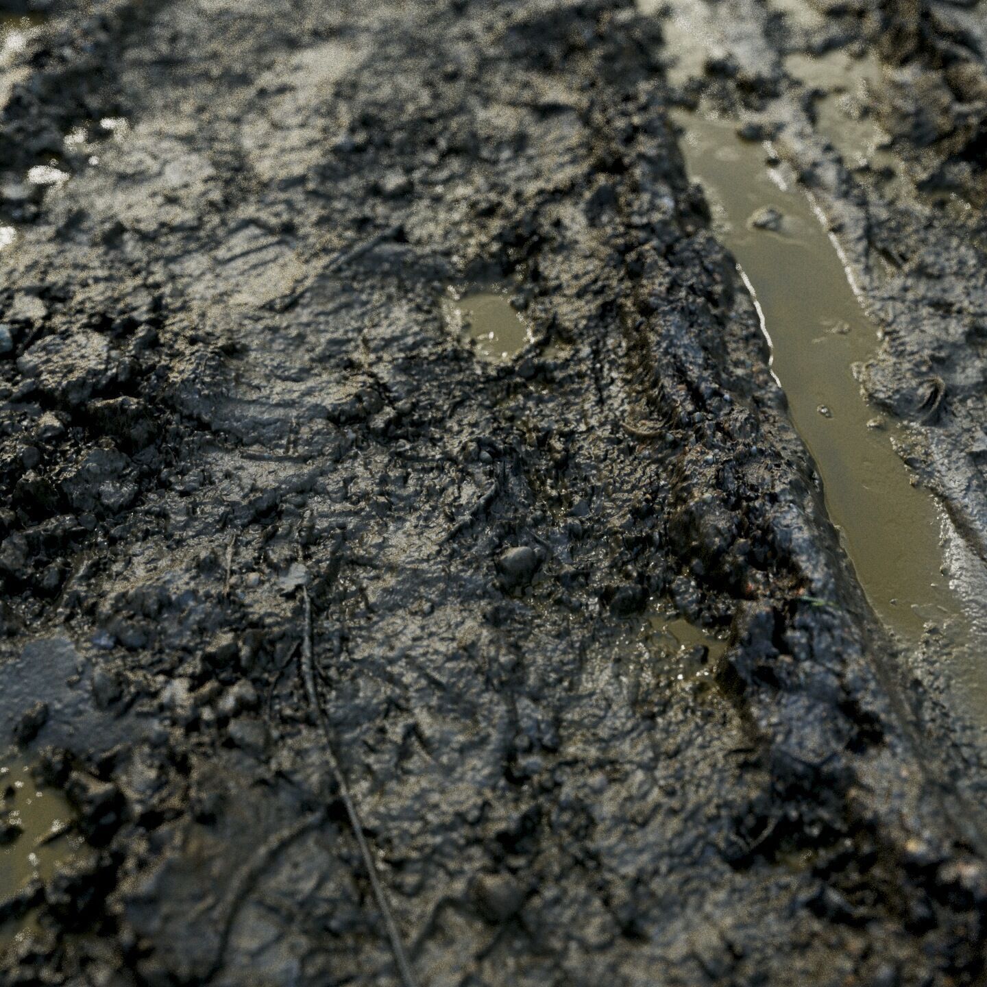 Wet mud material with puddles 04 Low-poly 3D model_4