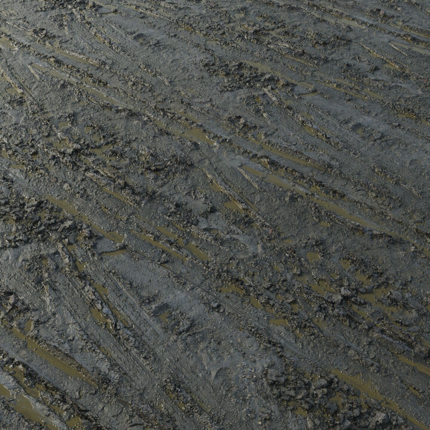 Wet mud material with puddles 04 Low-poly 3D model_3