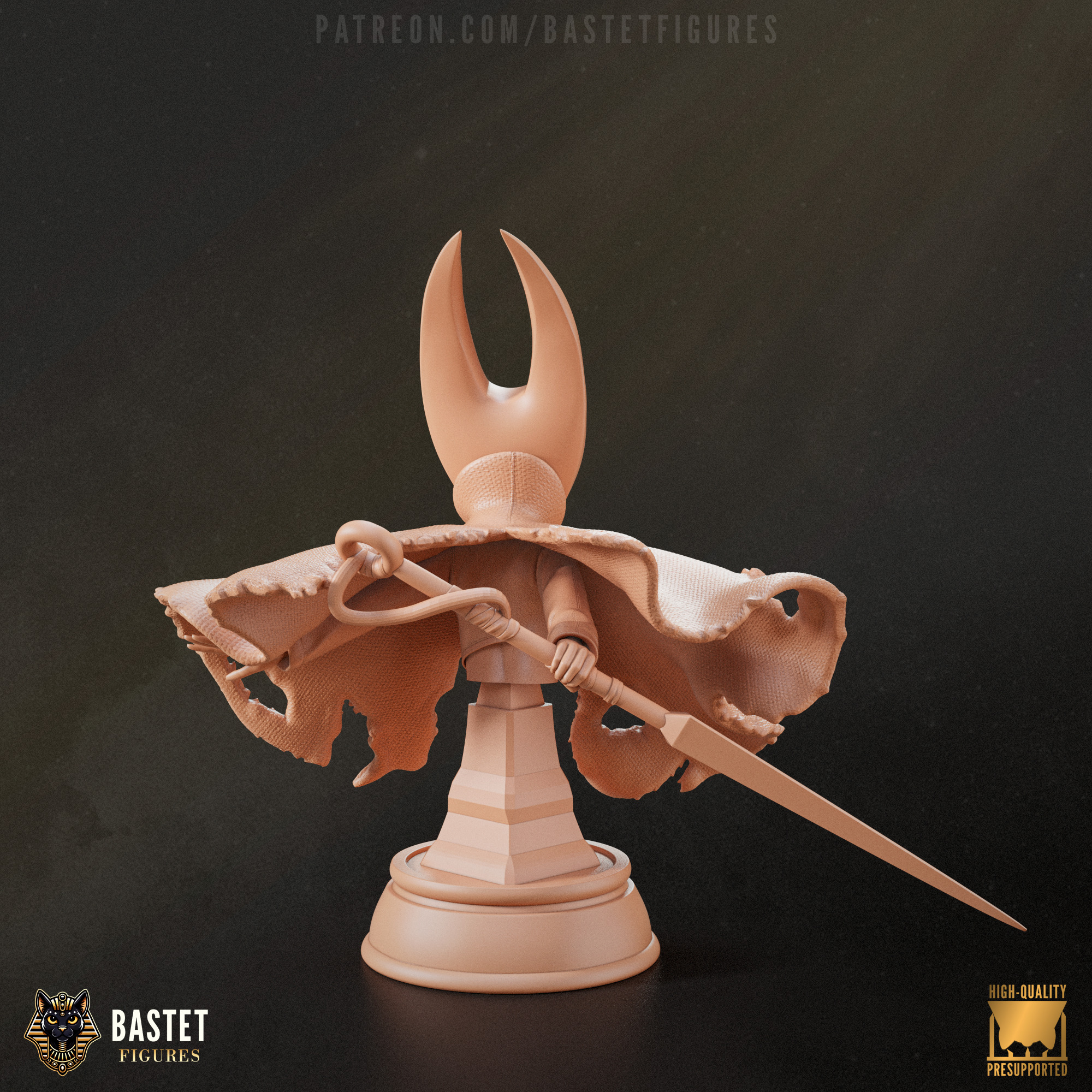 Hornet Bust I Hollow Knight 3D print model_1