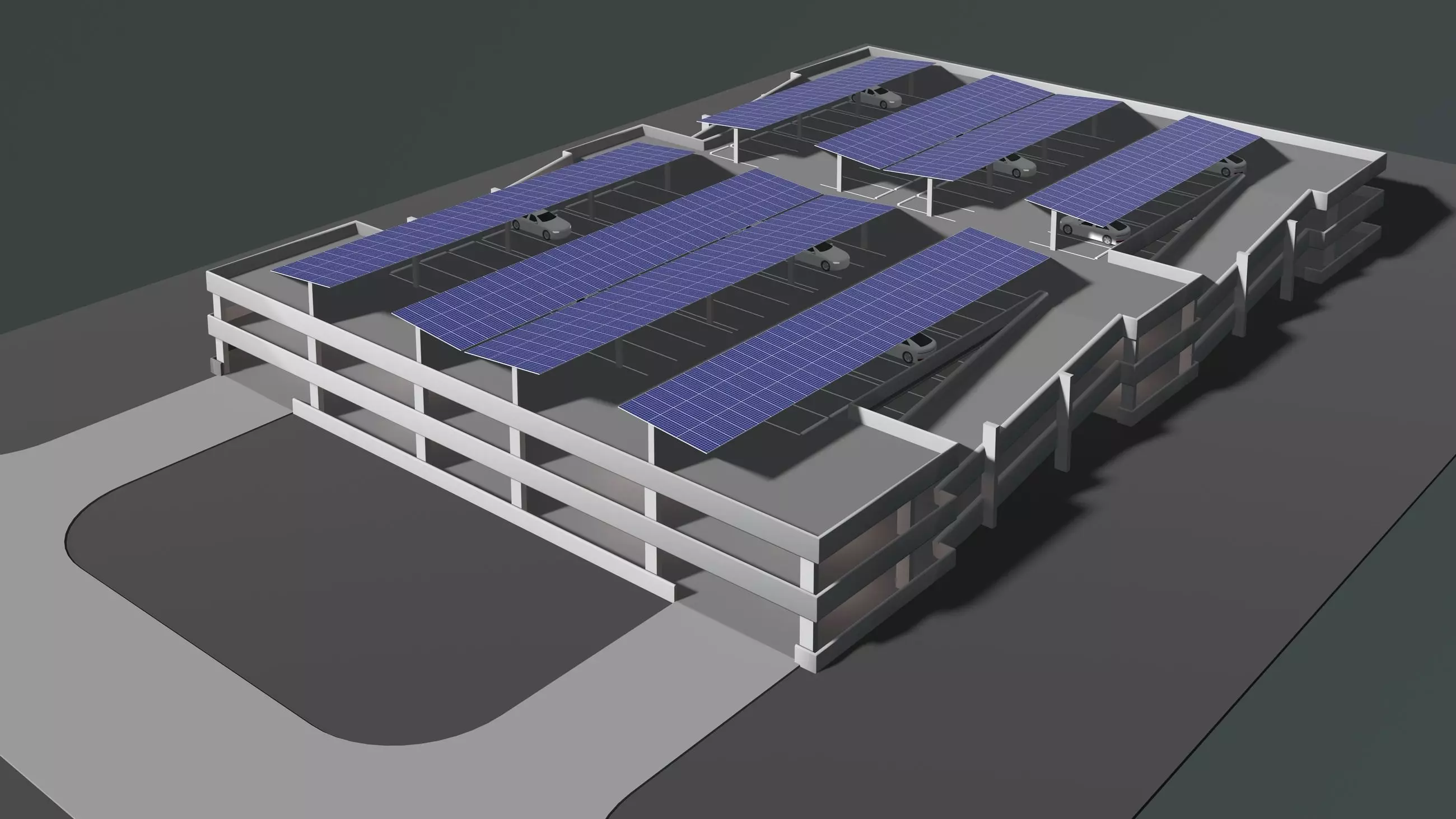 Solar parking garage building 25-18 3D model