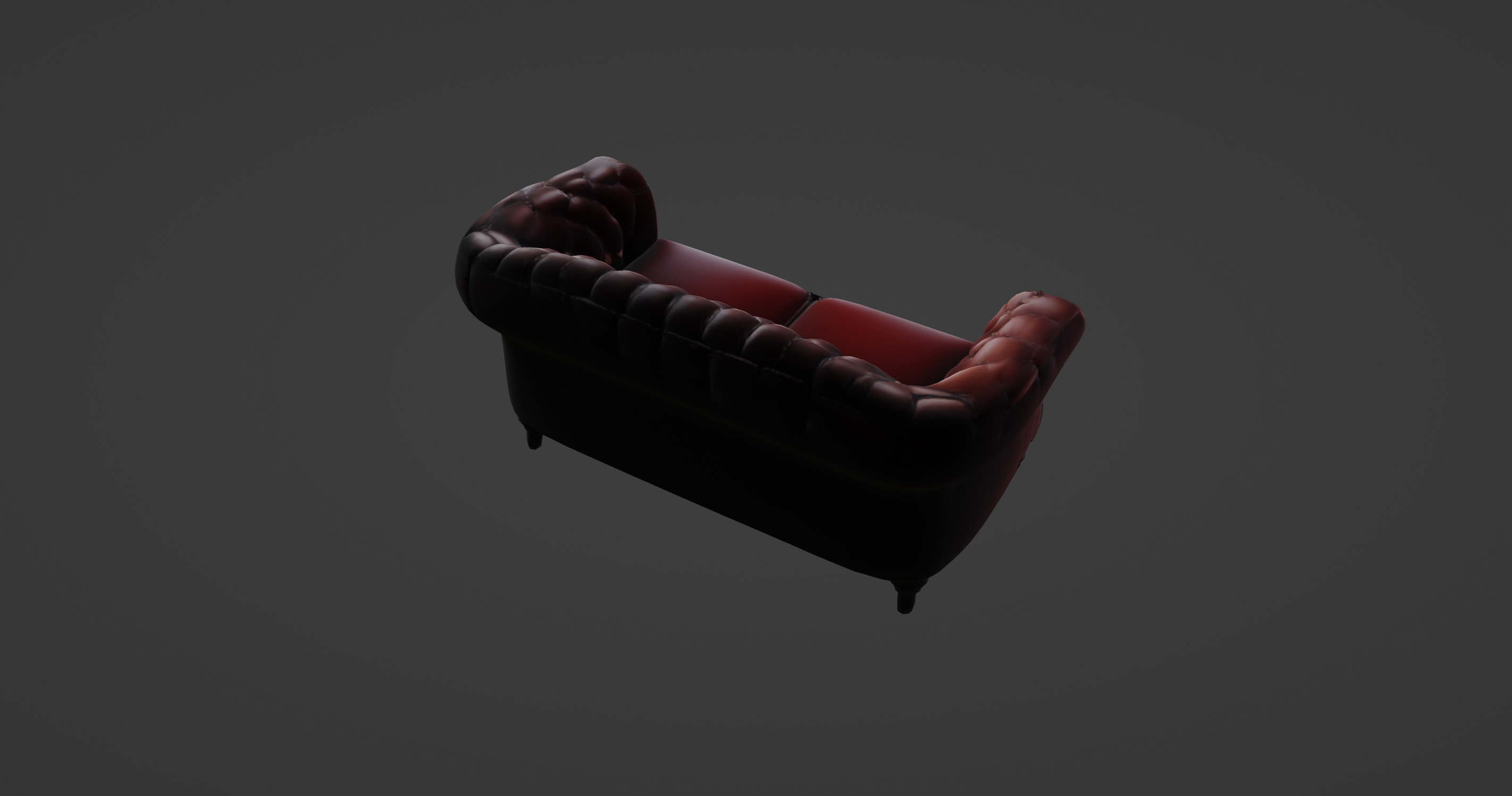 Luxurious Burgundy Chesterfield Sofa 3D Model 3D model_8