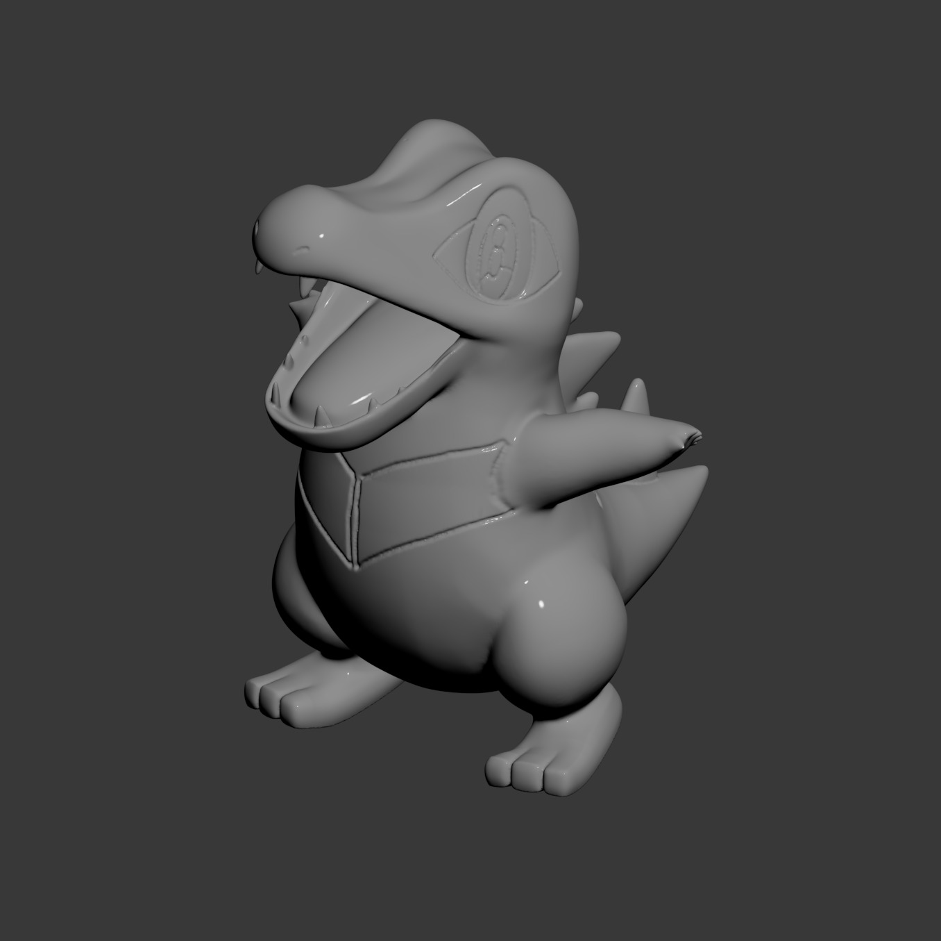 Pokemon 158-159-160 -Totodile Croconaw Feraligatr Roar 3D print model_4