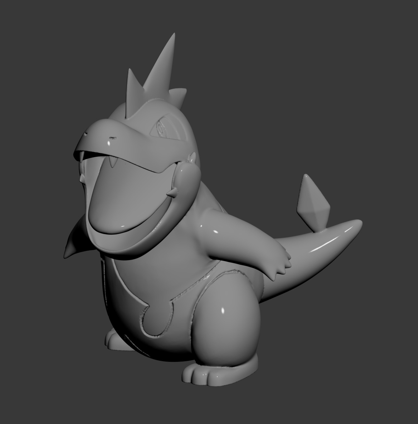 Pokemon 158-159-160 -Totodile Croconaw Feraligatr Roar 3D print model_5