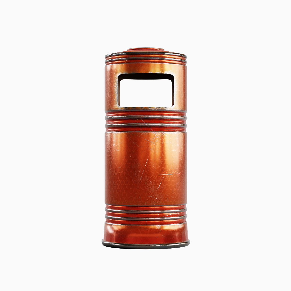 Metal Street Trash Bin 04 Low-poly 3D model_2