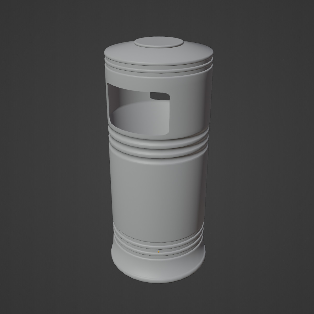 Metal Street Trash Bin 04 Low-poly 3D model_9