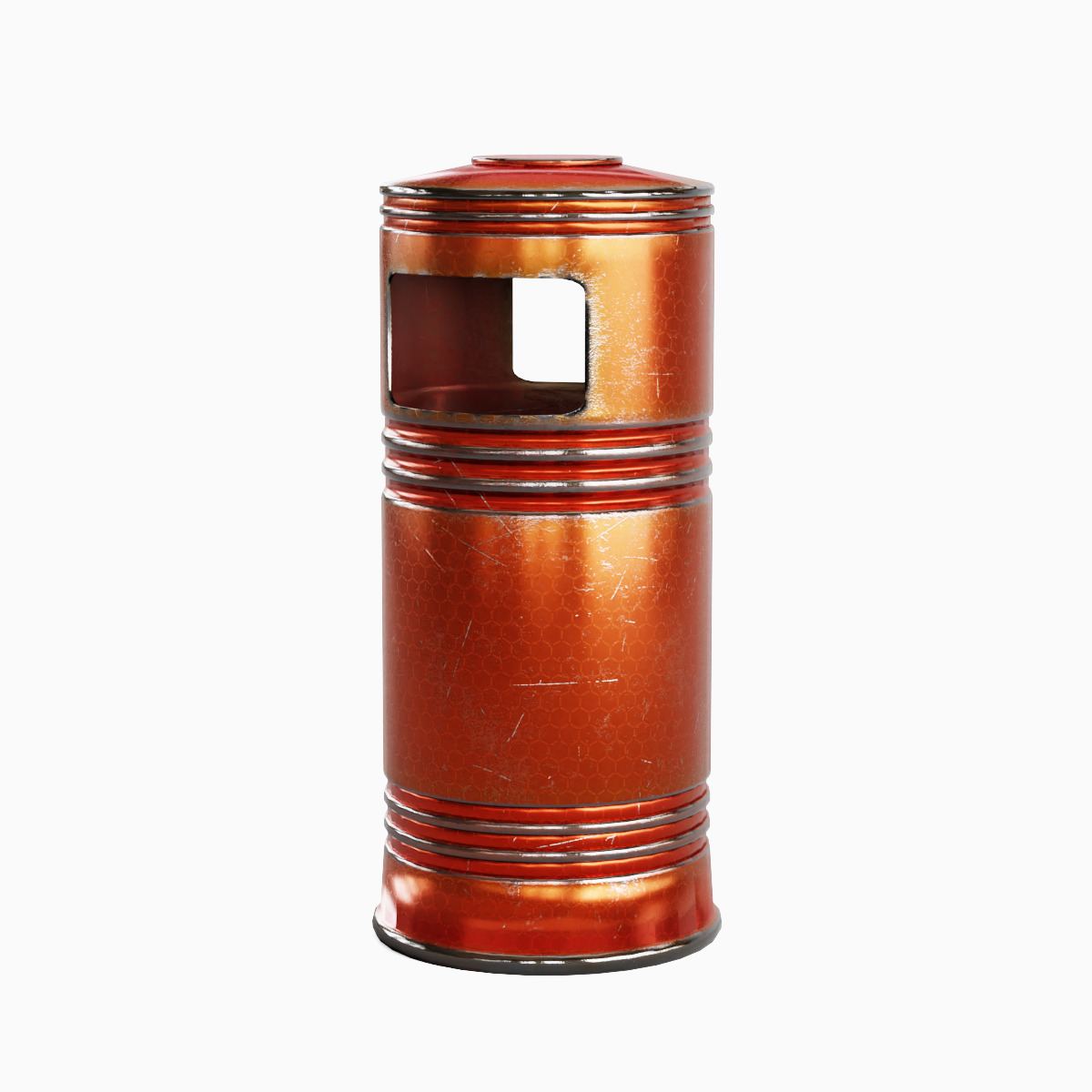 Metal Street Trash Bin 04 Low-poly 3D model_1