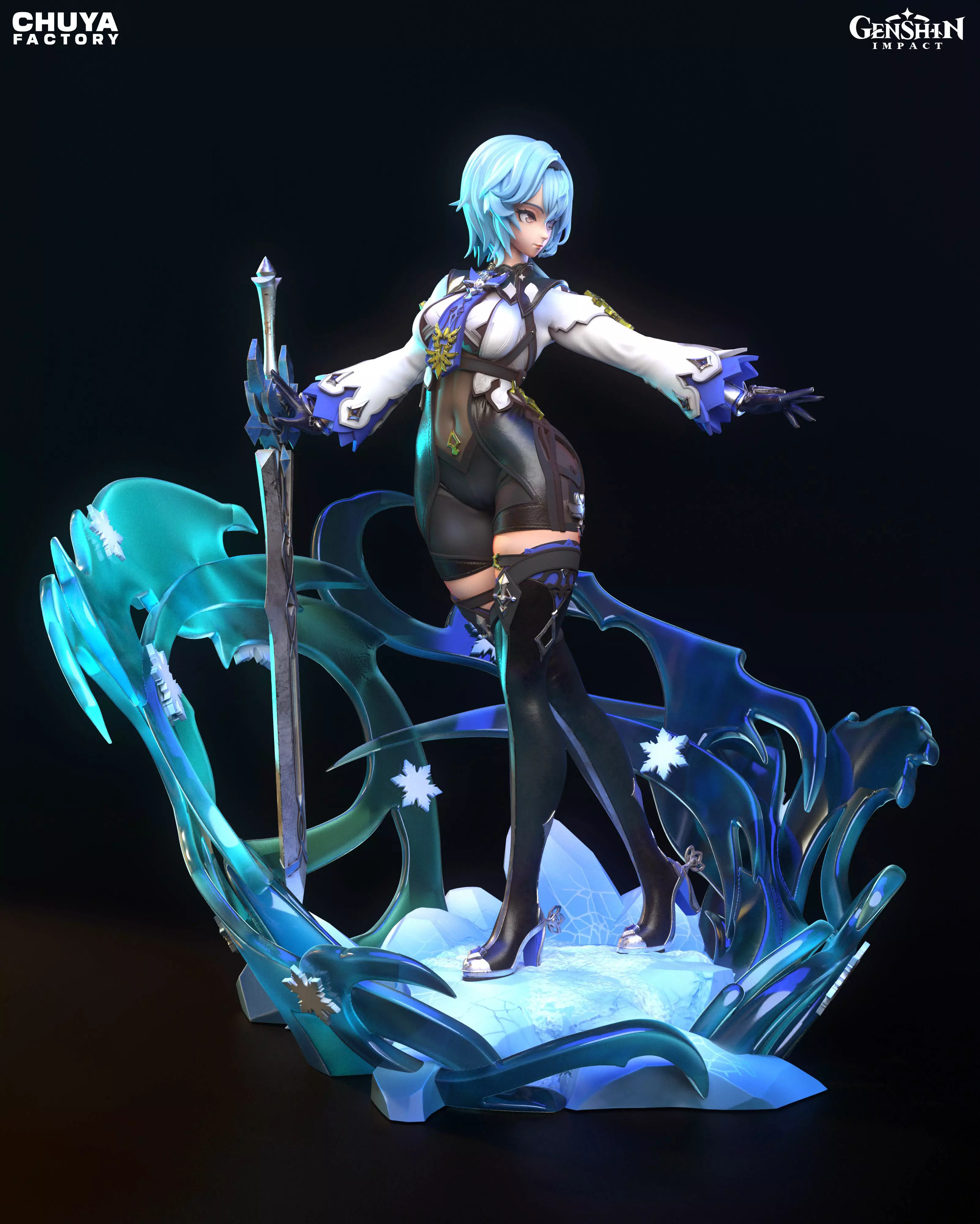 Eula - 3D Printable Figure 3D print model