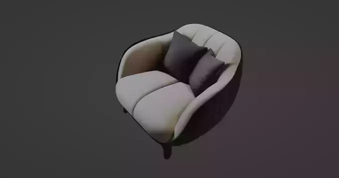 Modern Curved Armchair with Textured Upholstery