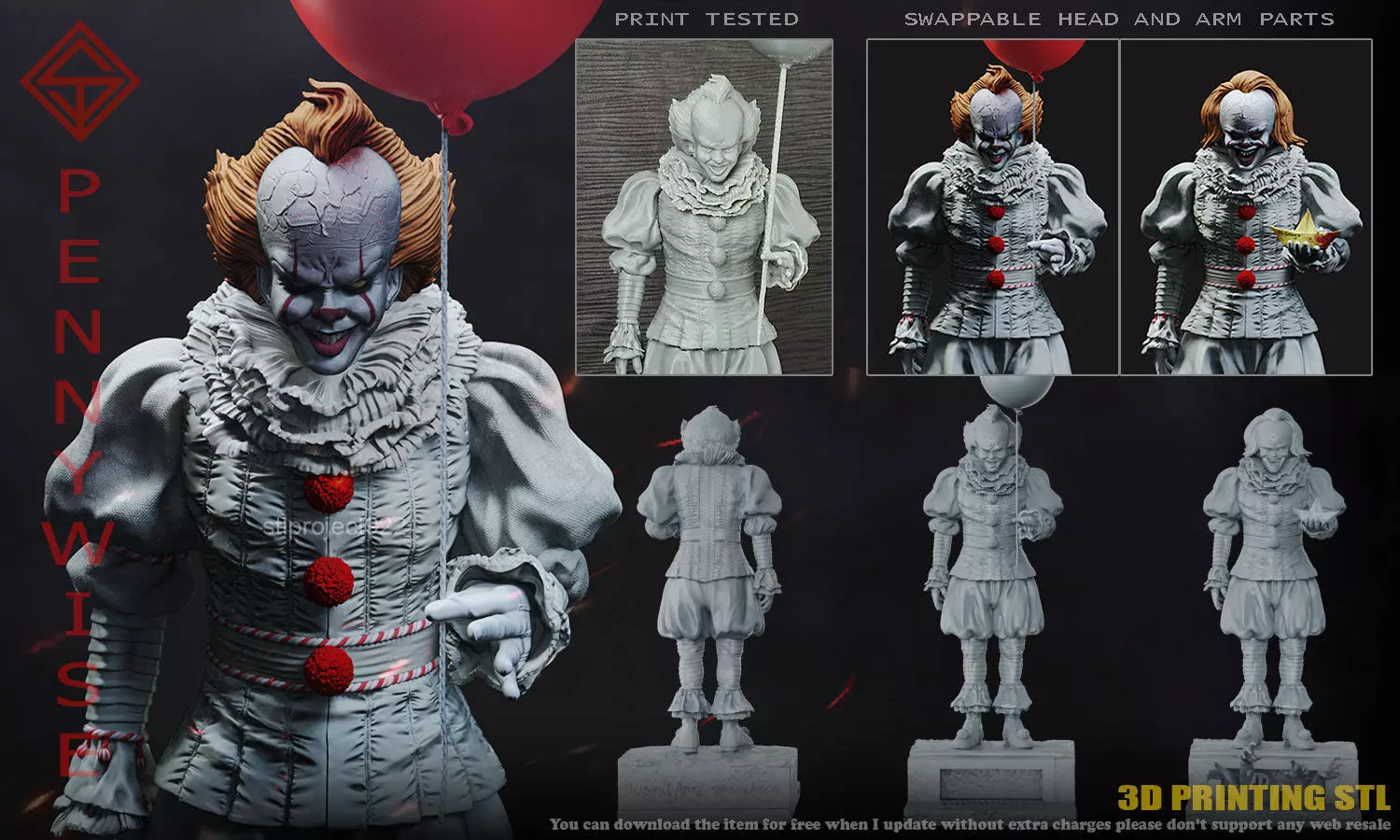 Pennywise 3D print model_0