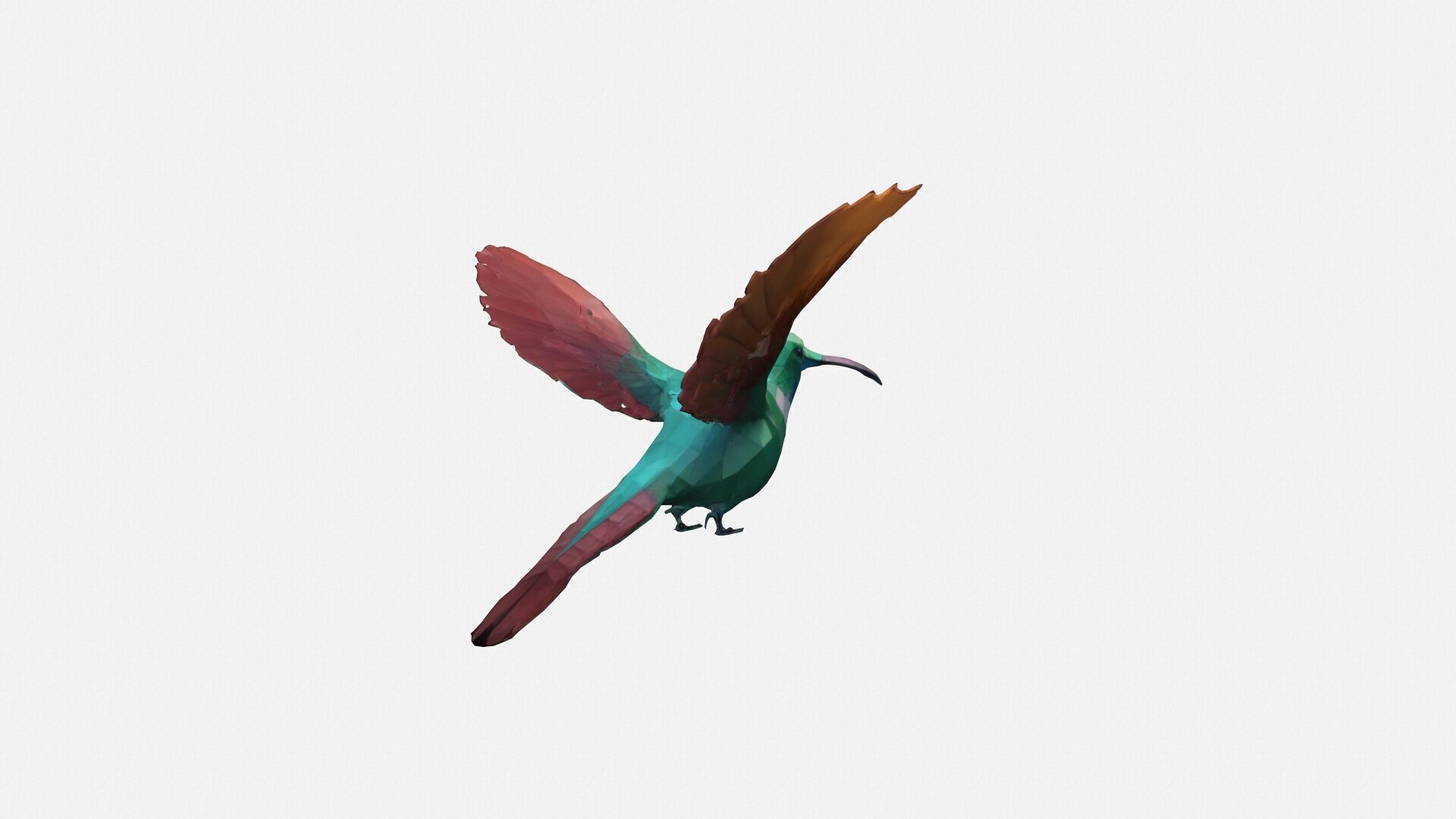 Close-up Of Hummingbird Flying Mid-air 3d Render 3D model_5