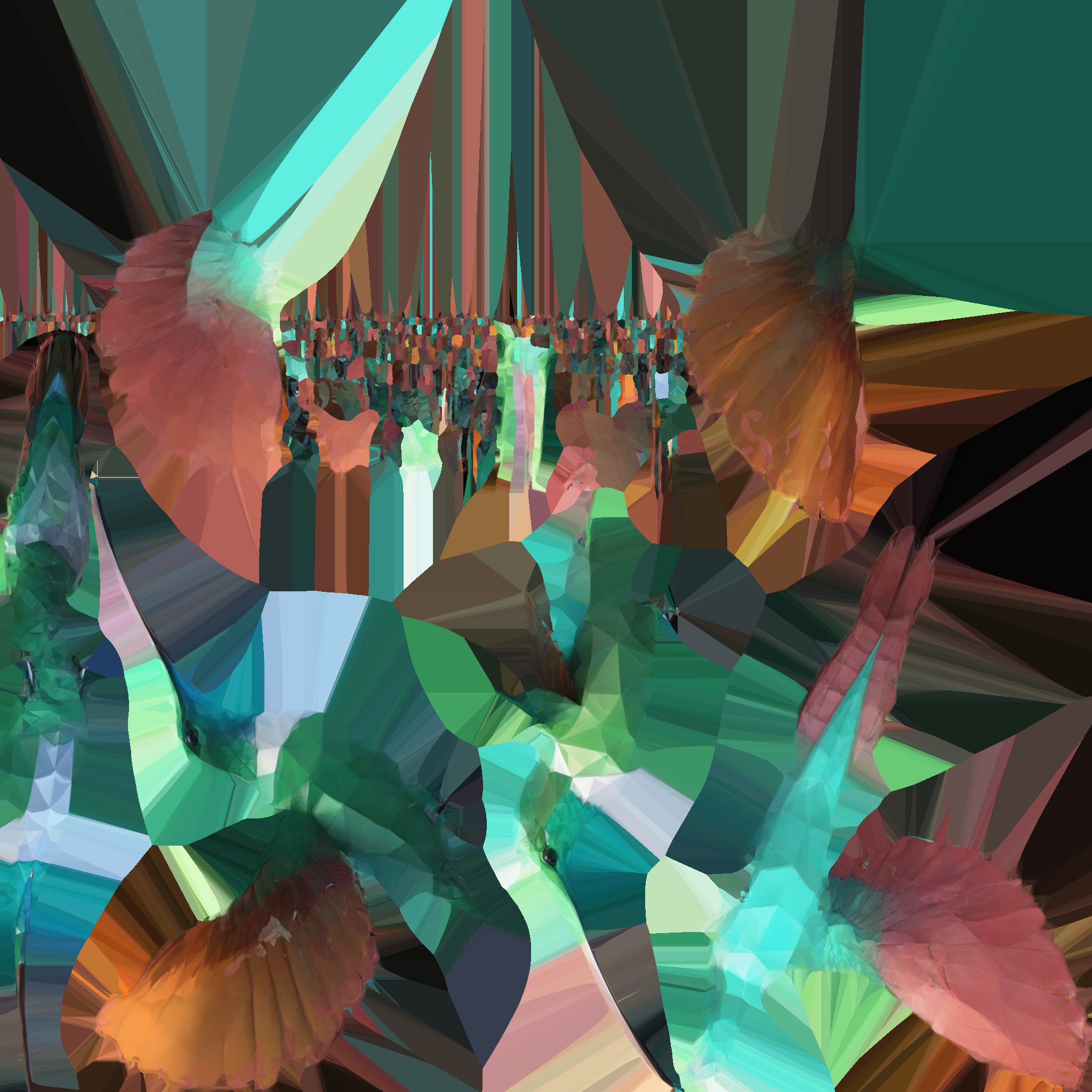 Close-up Of Hummingbird Flying Mid-air 3d Render 3D model_11